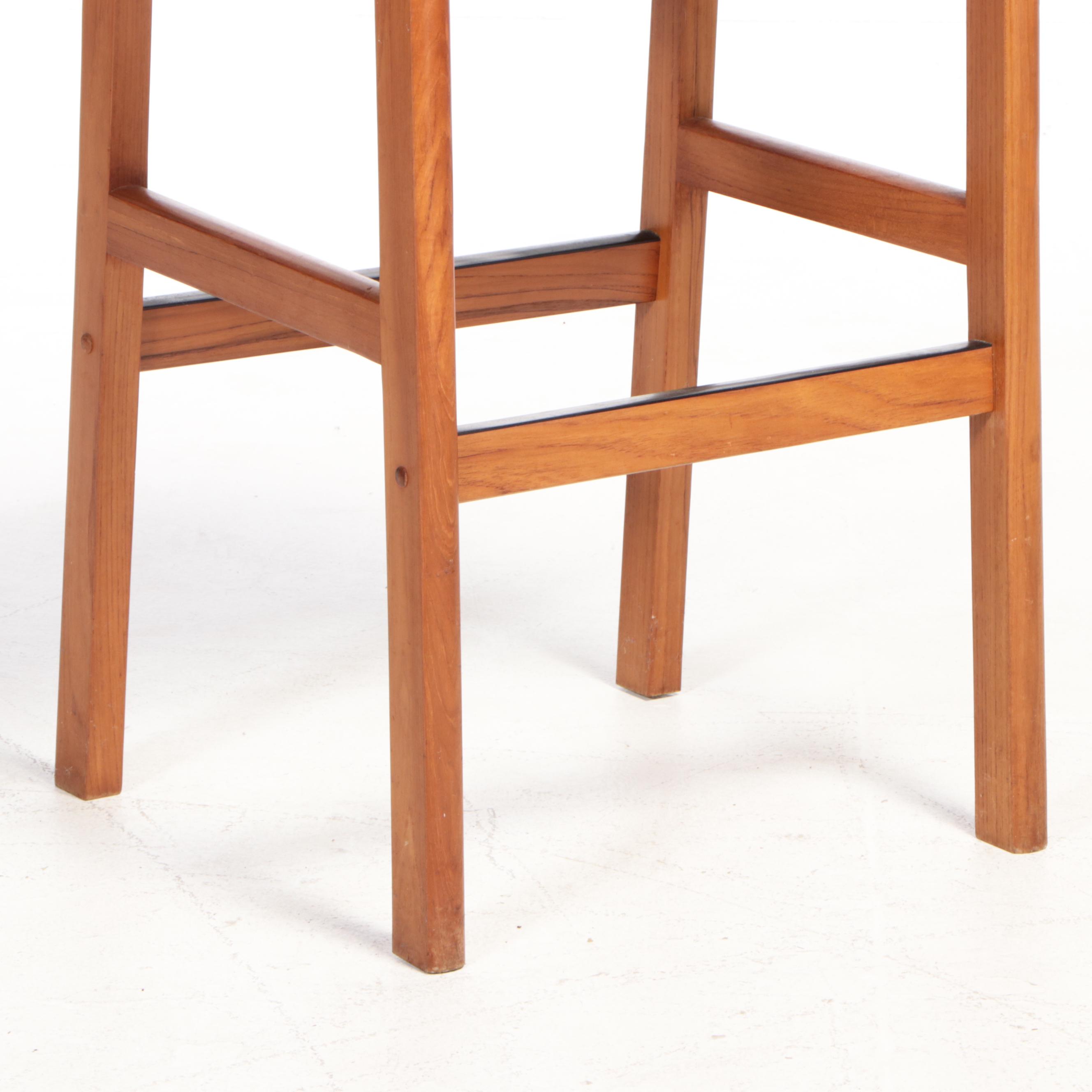 Four J.L. Møller for Højbjerg Danish Modern Teak Bar Stools, circa 1960