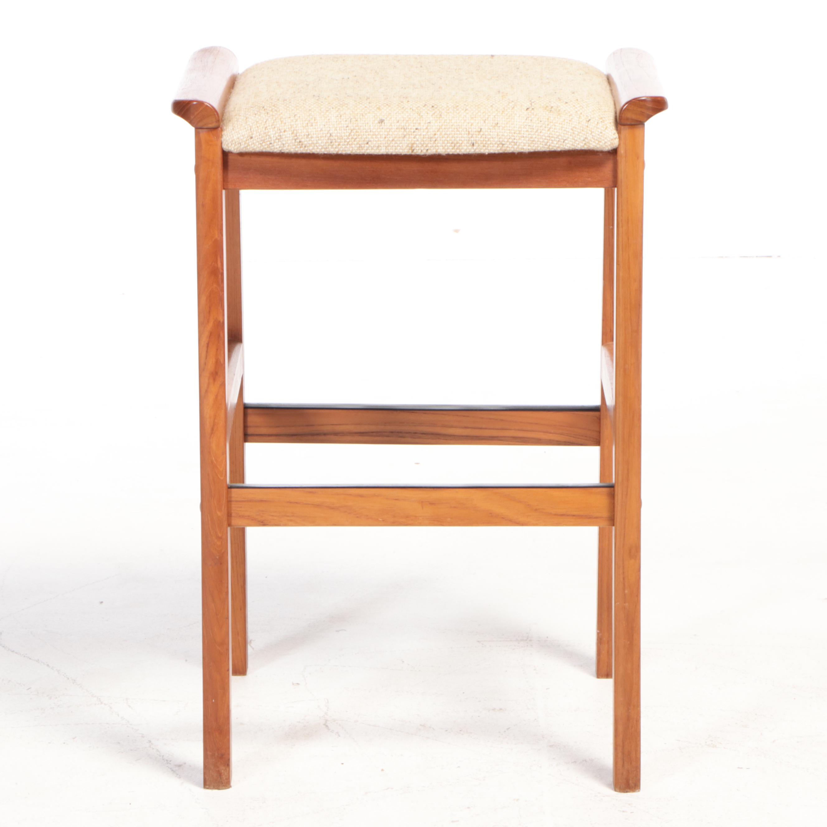 Four J.L. Møller for Højbjerg Danish Modern Teak Bar Stools, circa 1960