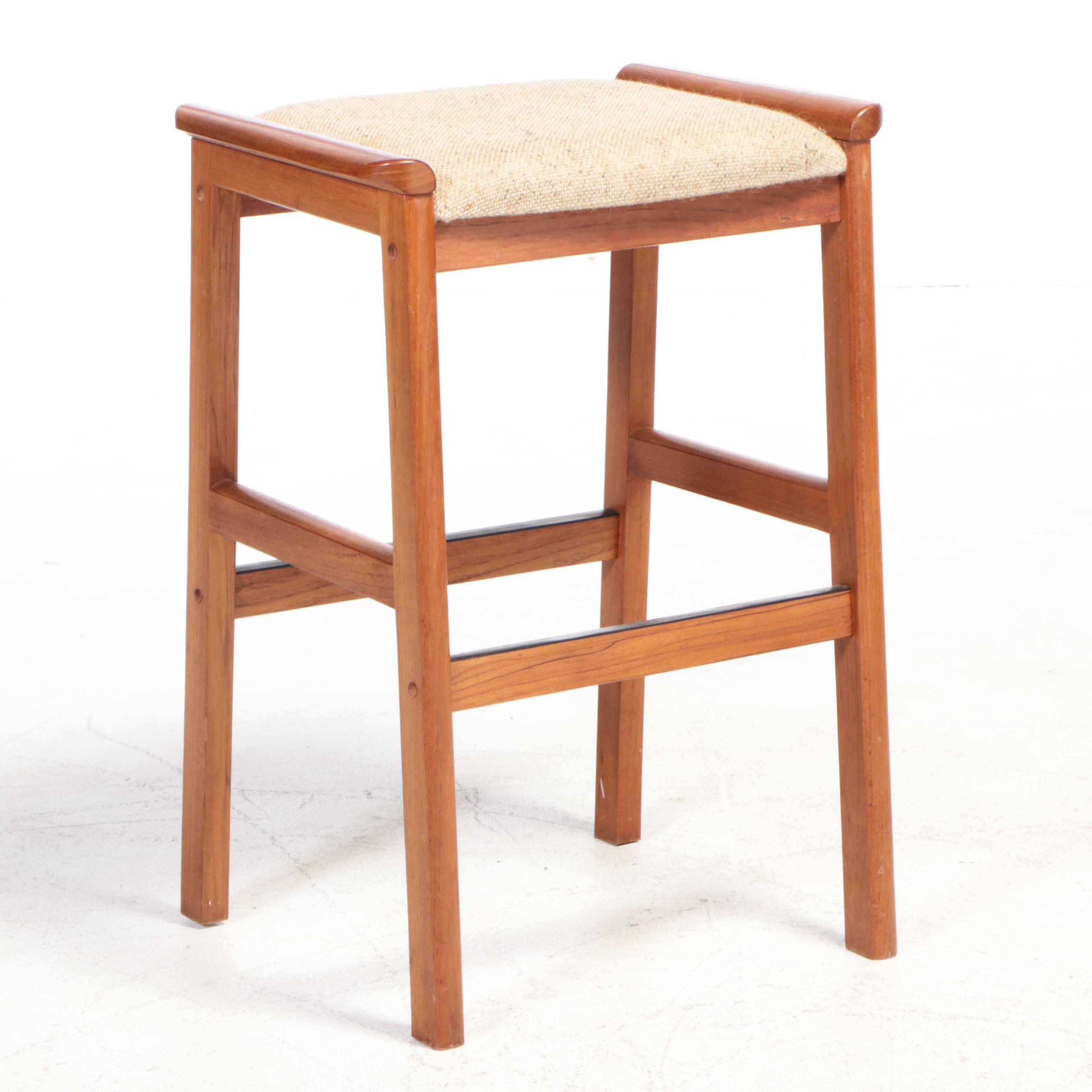 Four J.L. Møller for Højbjerg Danish Modern Teak Bar Stools, circa 1960