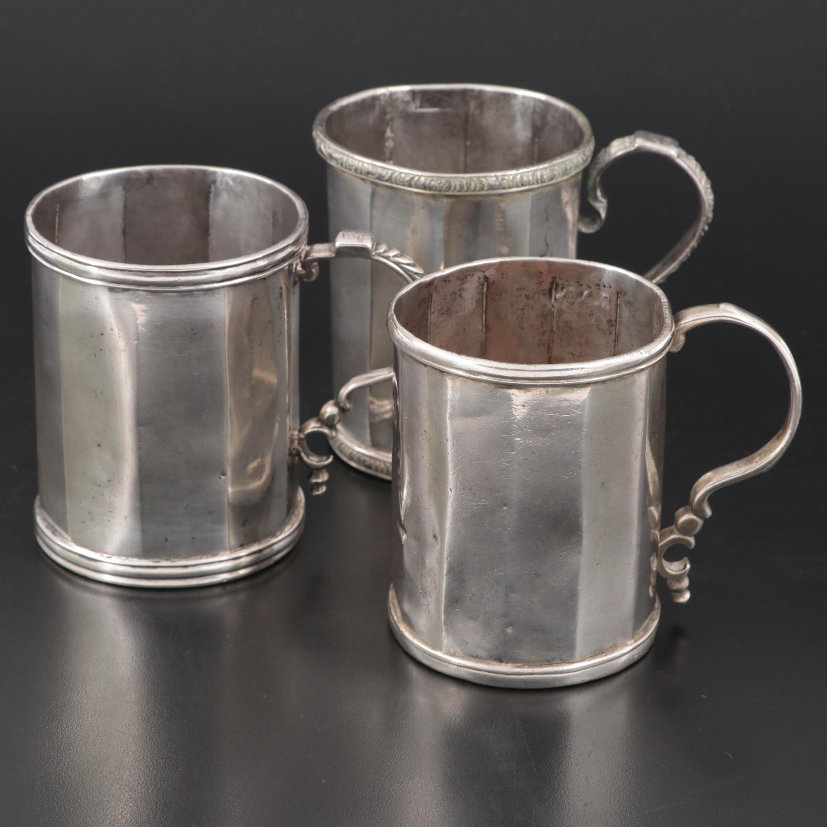 English Old Sheffield Plate Mugs