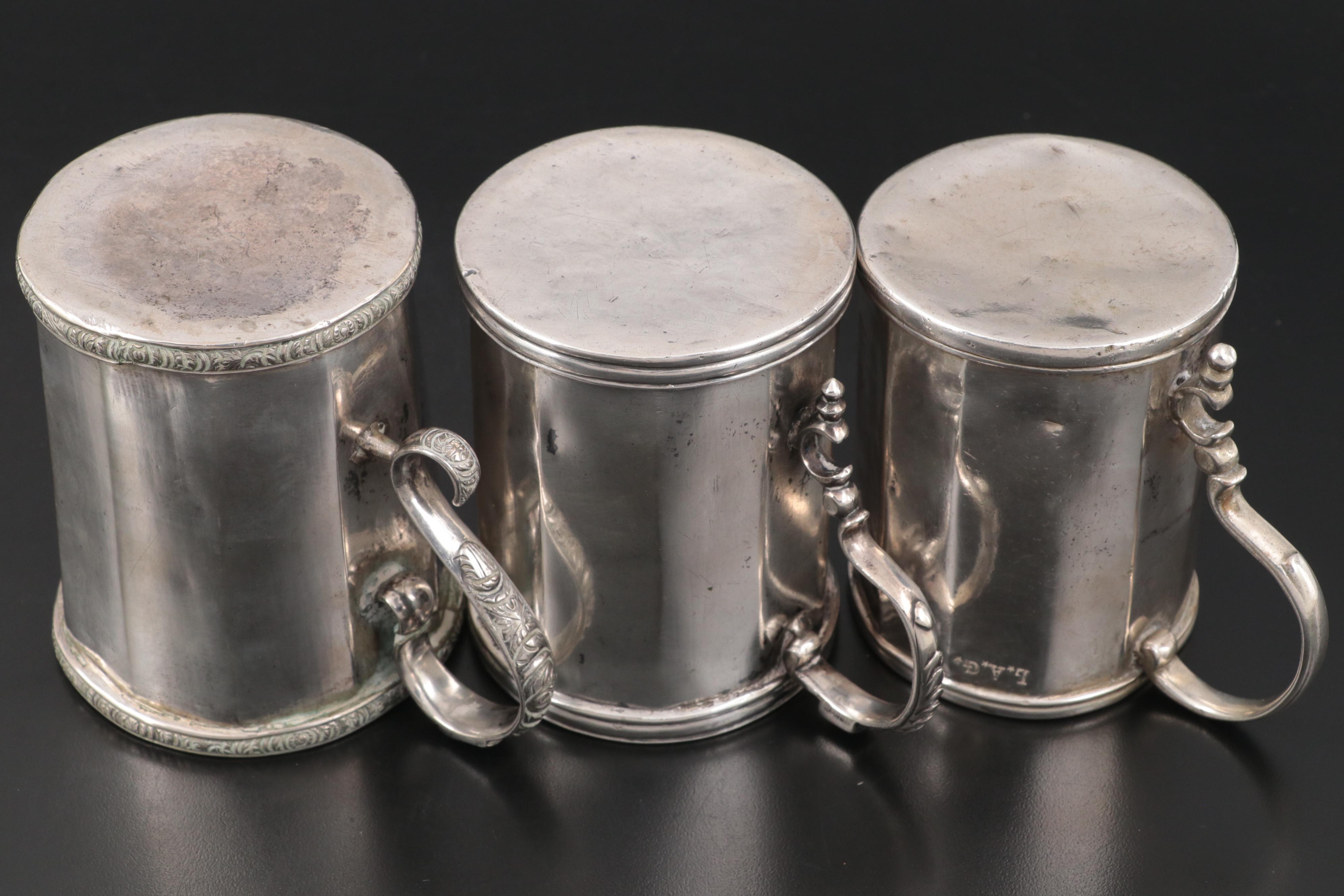 English Old Sheffield Plate Mugs