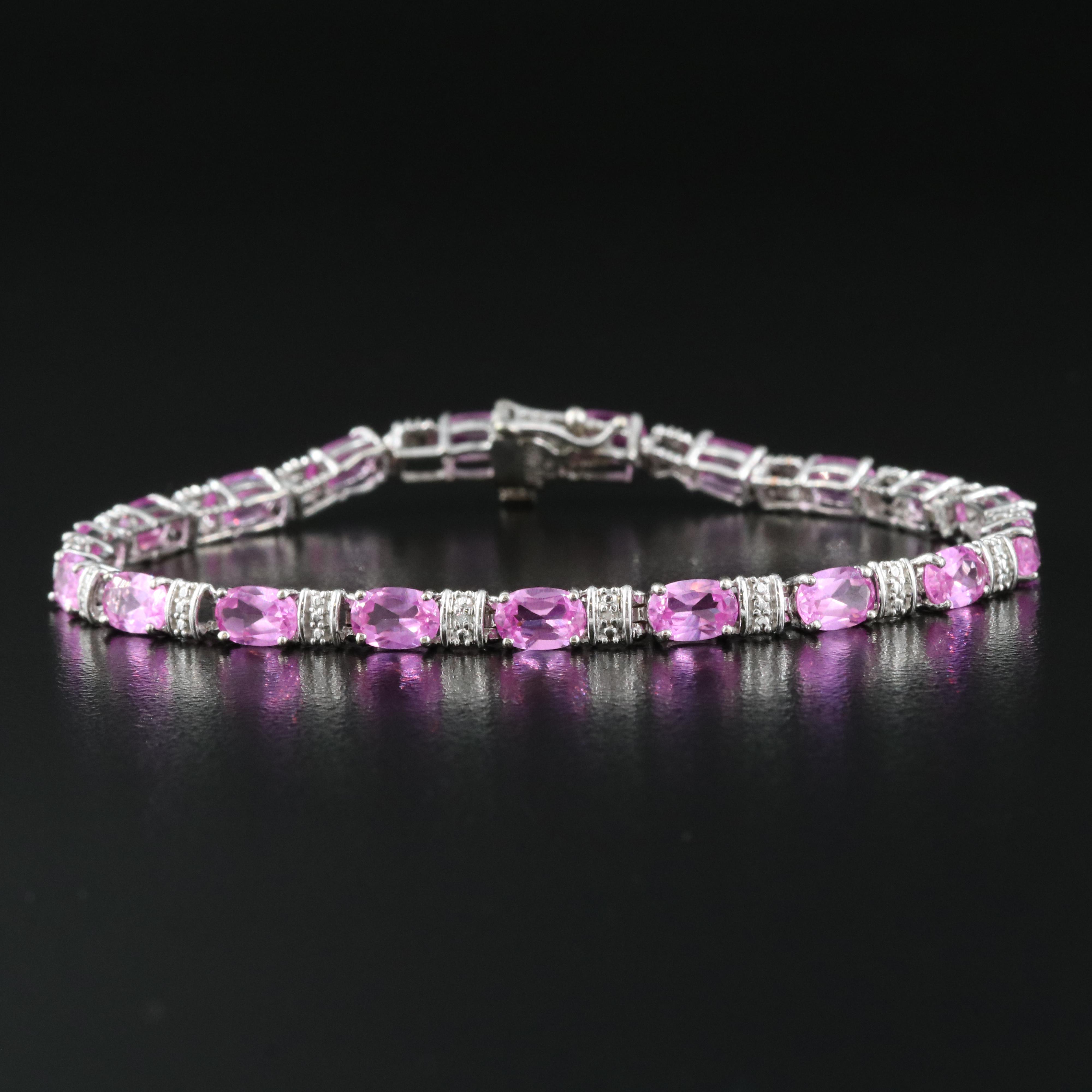 Pink Sapphire Diamond Heavy Bracelet main image 1
