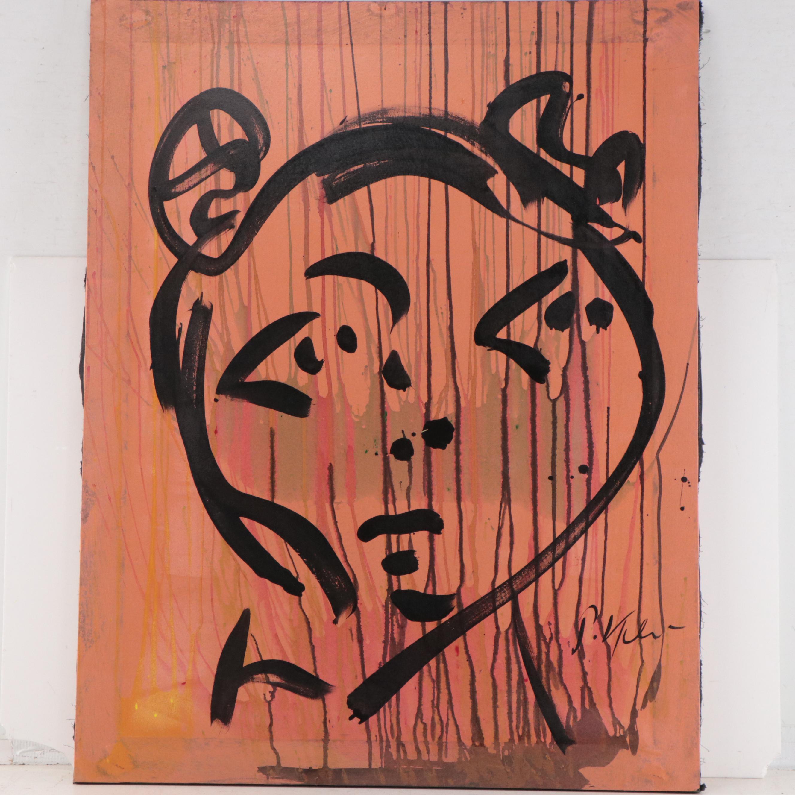 Peter Keil Abstract Portrait Acrylic Painting