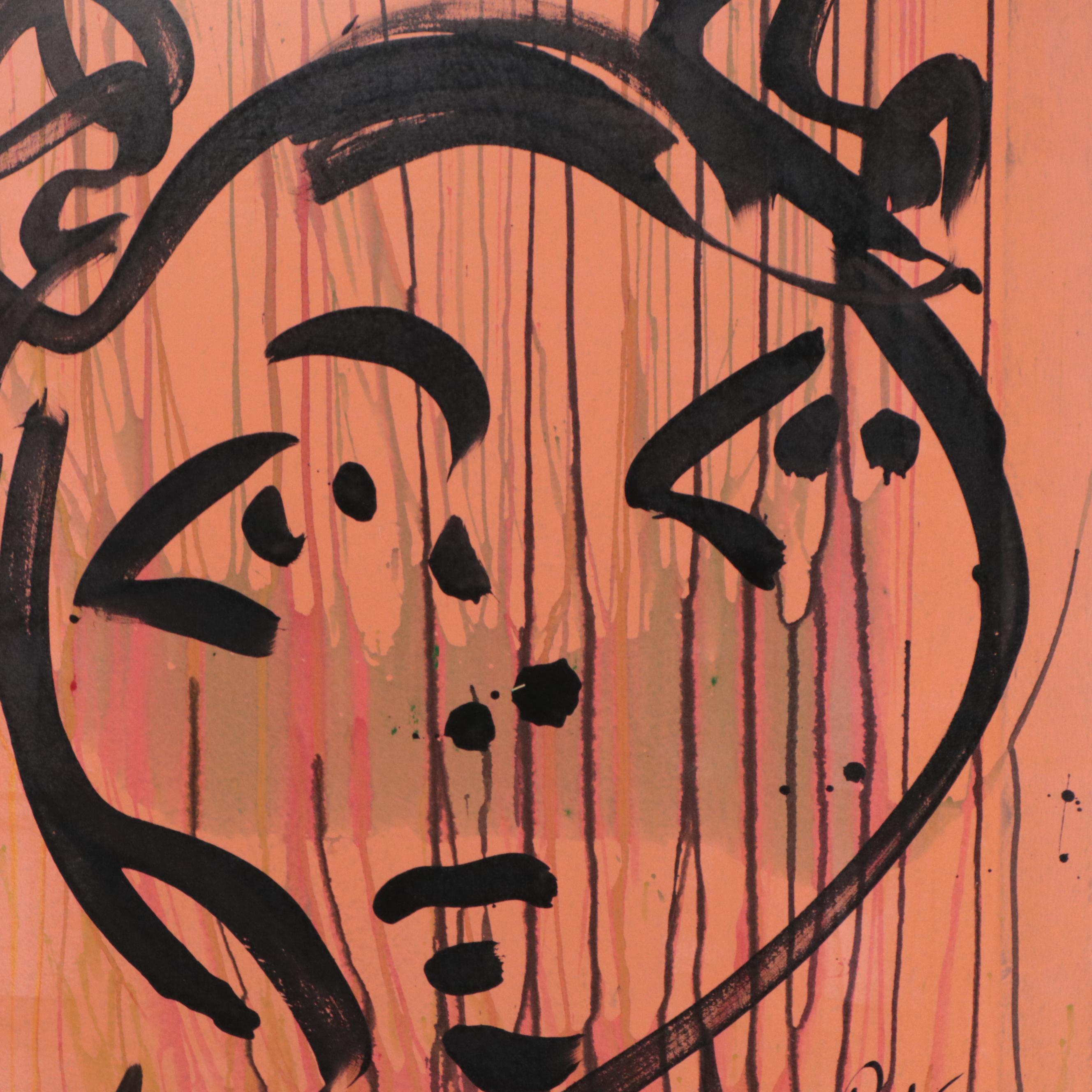 Peter Keil Abstract Portrait Acrylic Painting