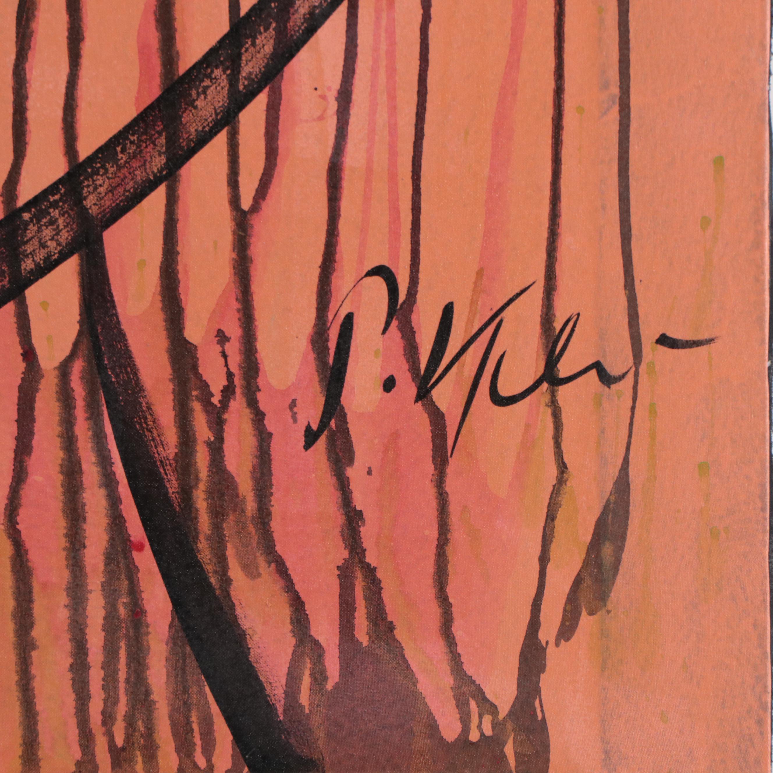 Peter Keil Abstract Portrait Acrylic Painting