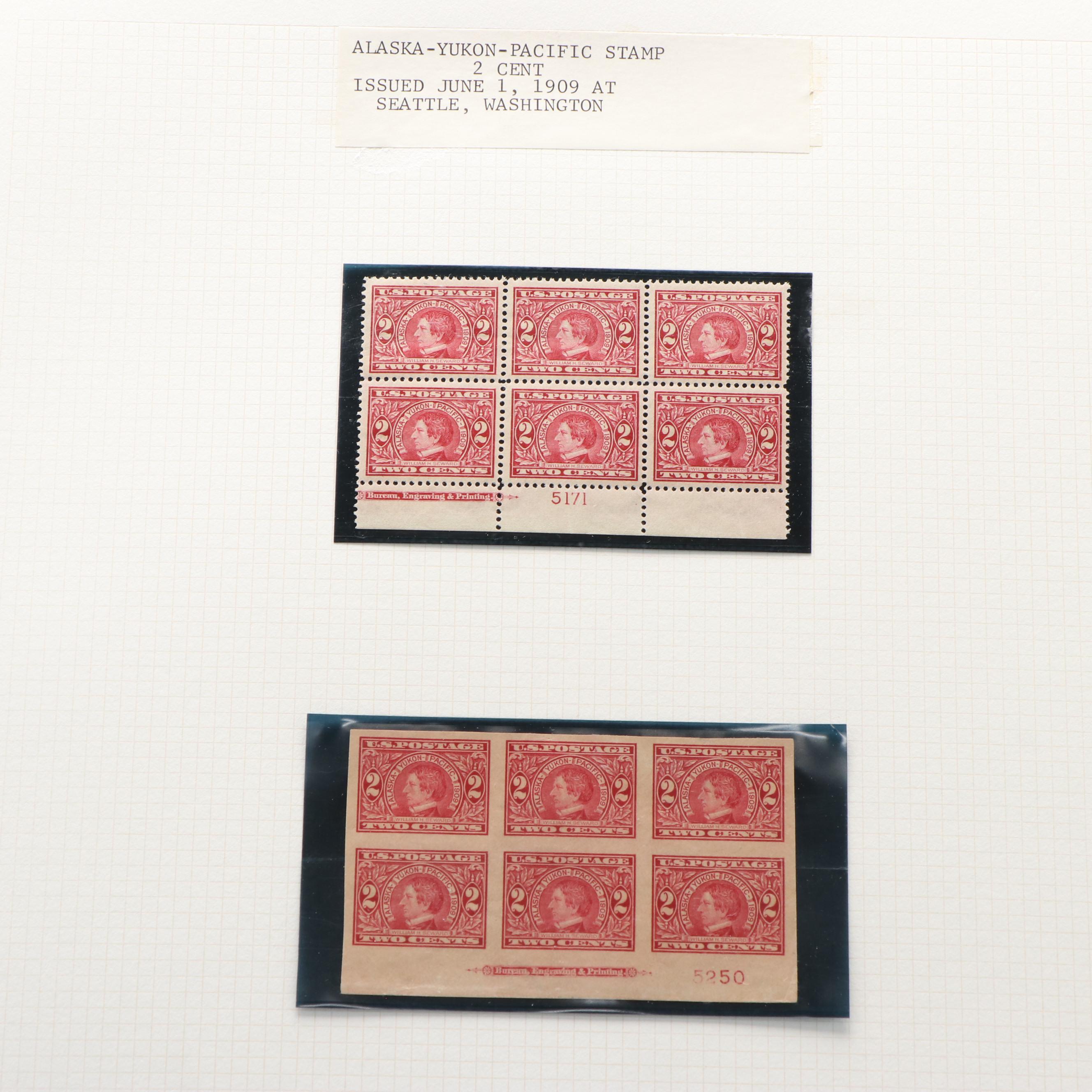 Large Album of U.S. Postage Stamp Plate Blocks, 1900s to 1970s