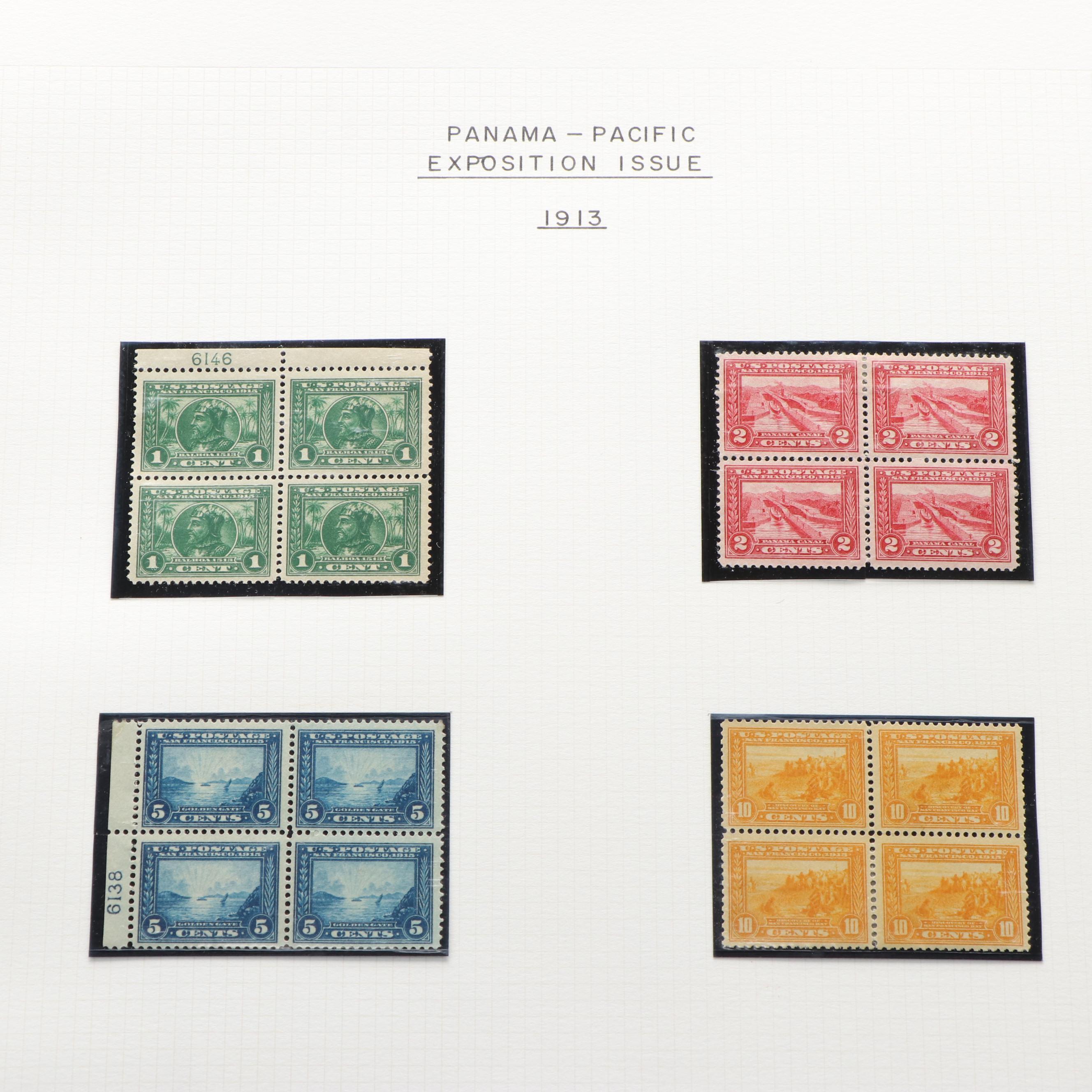 Large Album of U.S. Postage Stamp Plate Blocks, 1900s to 1970s