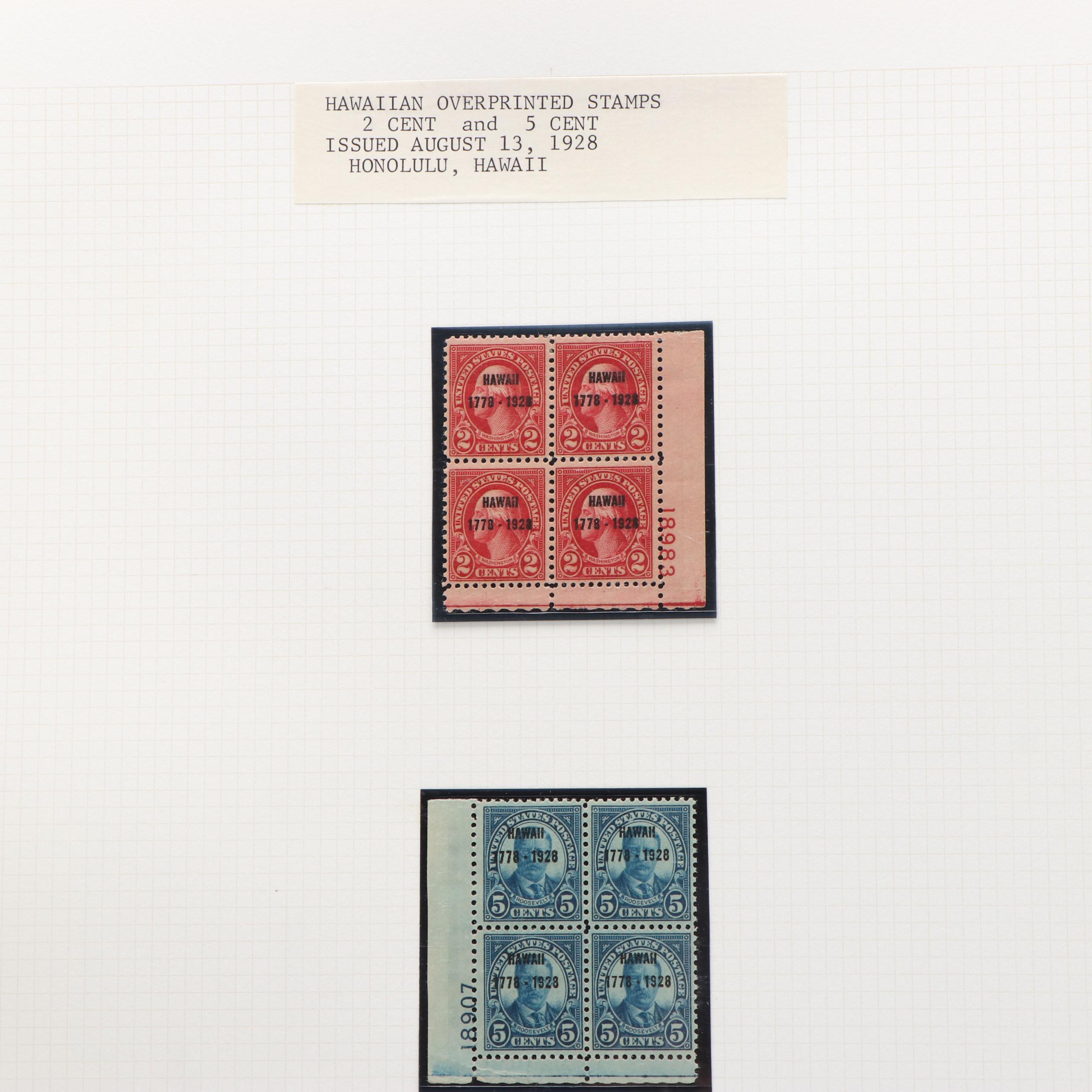 Large Album of U.S. Postage Stamp Plate Blocks, 1900s to 1970s