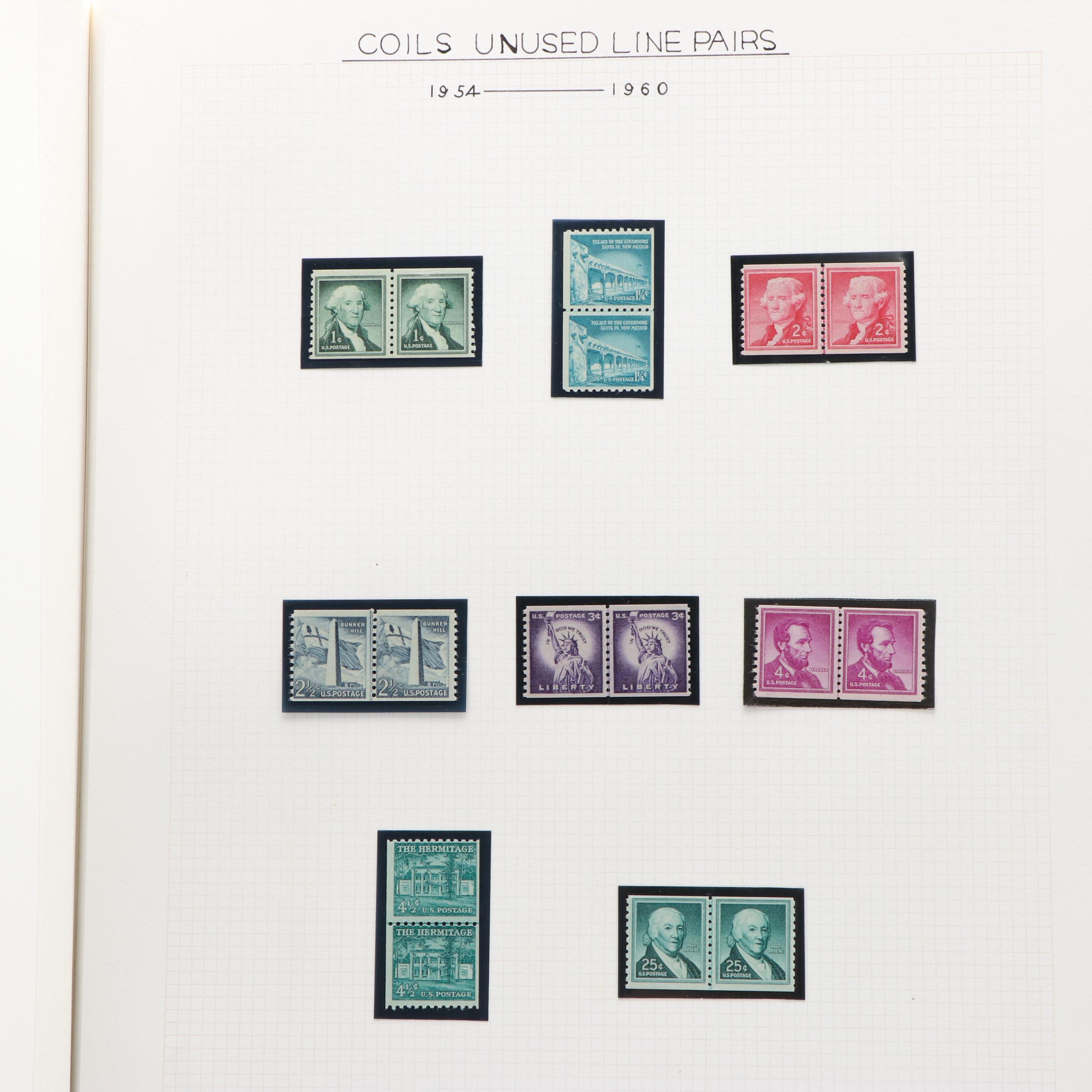 Large Album of U.S. Postage Stamp Plate Blocks, 1900s to 1970s