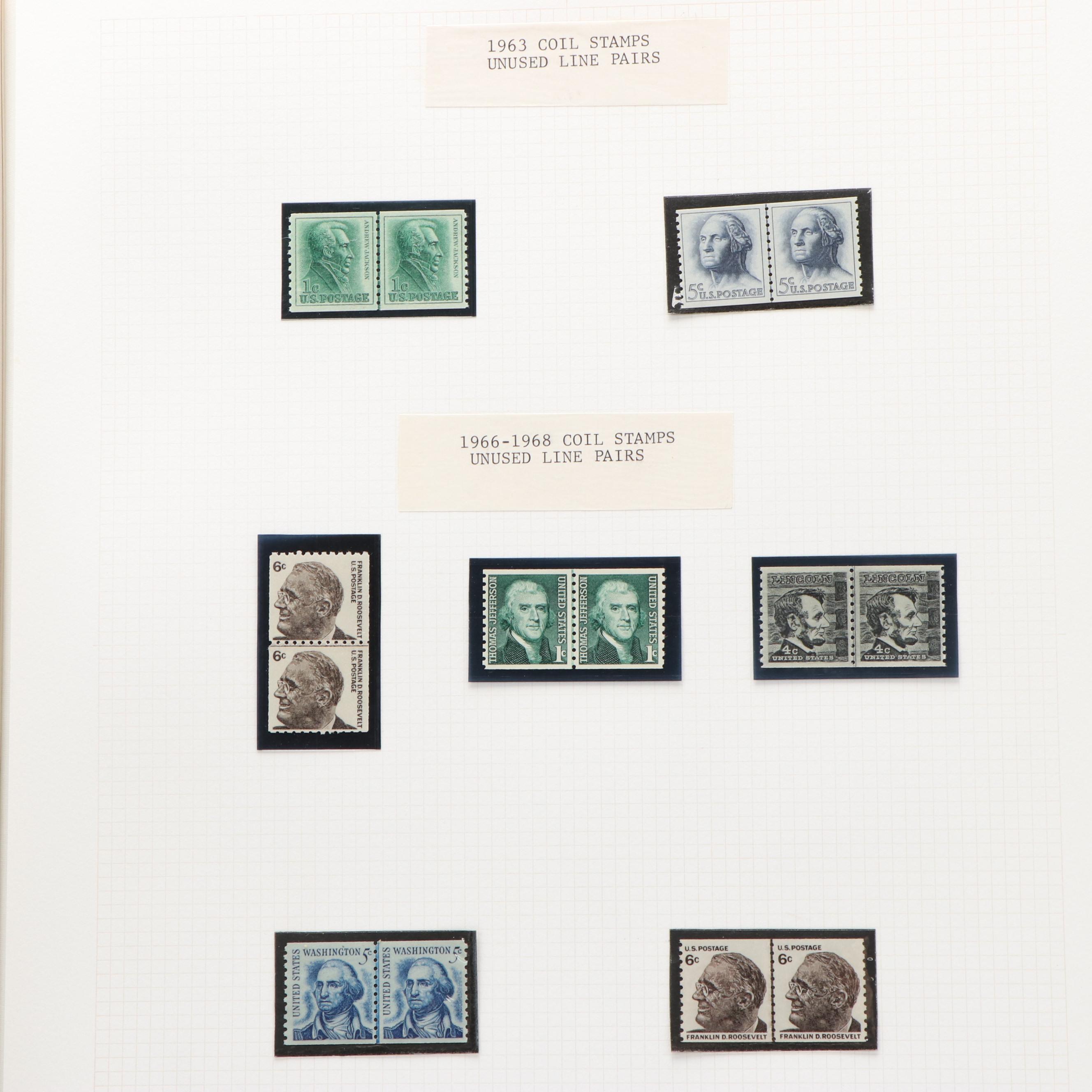 Large Album of U.S. Postage Stamp Plate Blocks, 1900s to 1970s