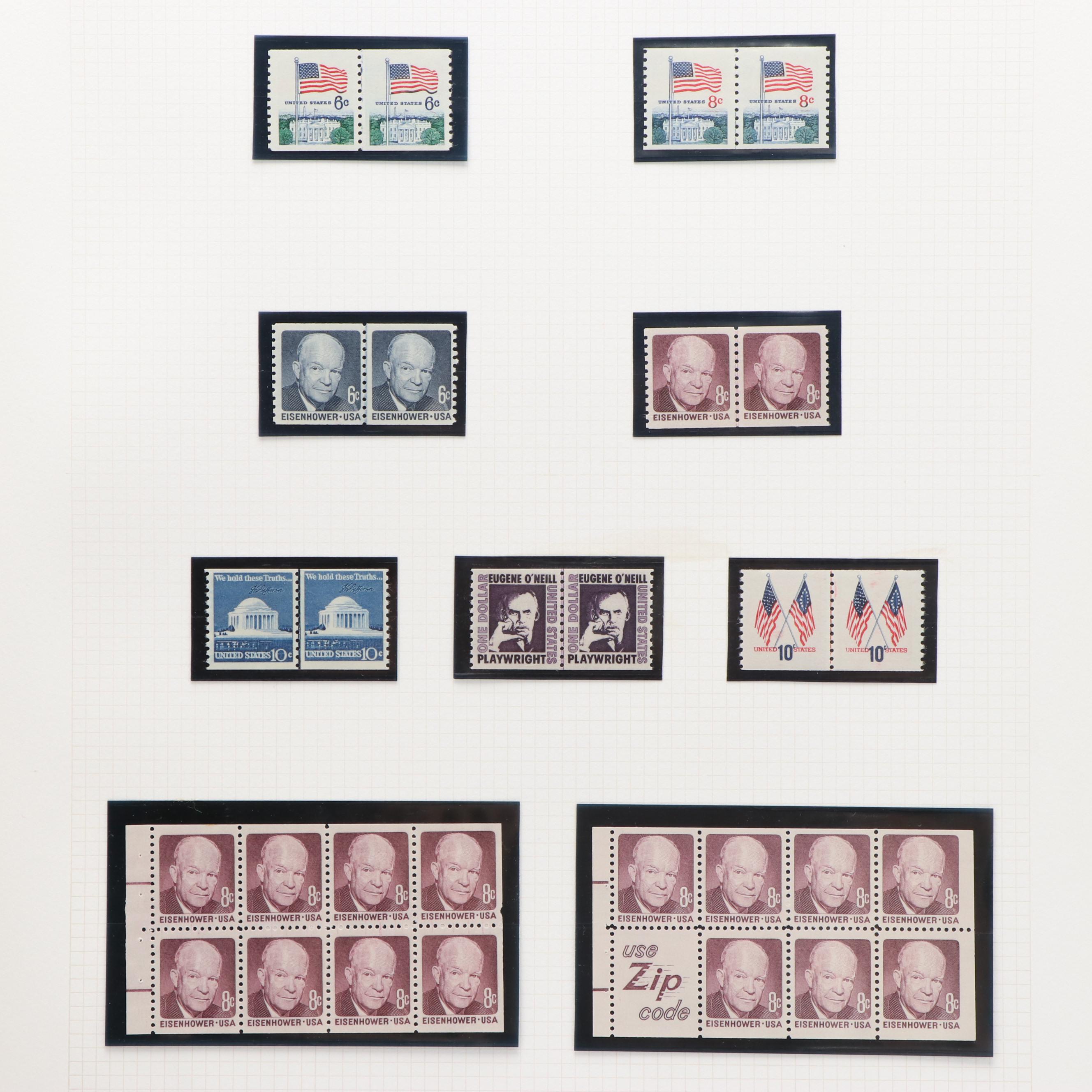 Large Album of U.S. Postage Stamp Plate Blocks, 1900s to 1970s