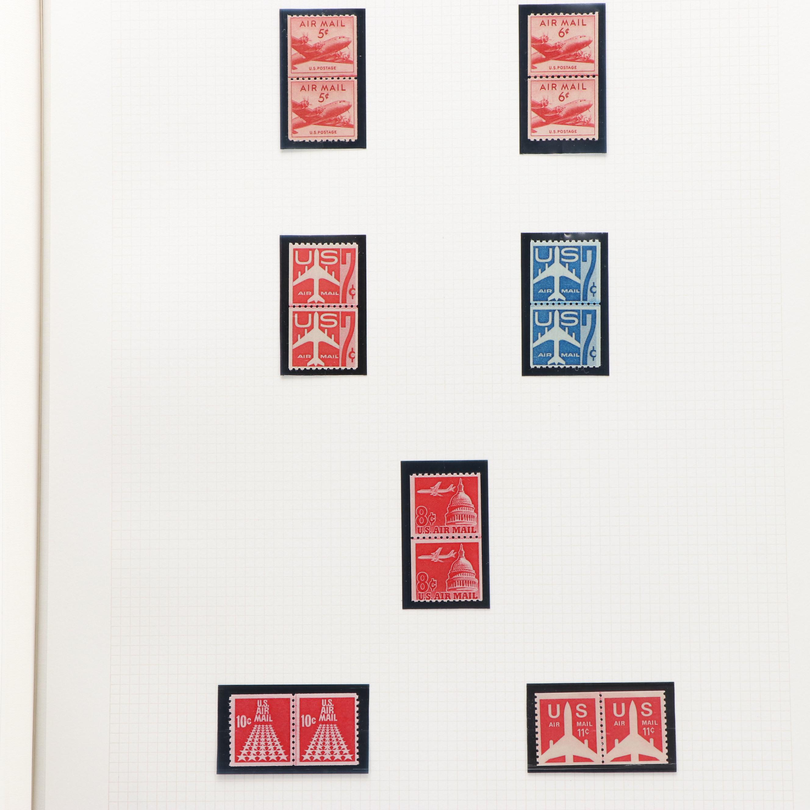 Large Album of U.S. Postage Stamp Plate Blocks, 1900s to 1970s