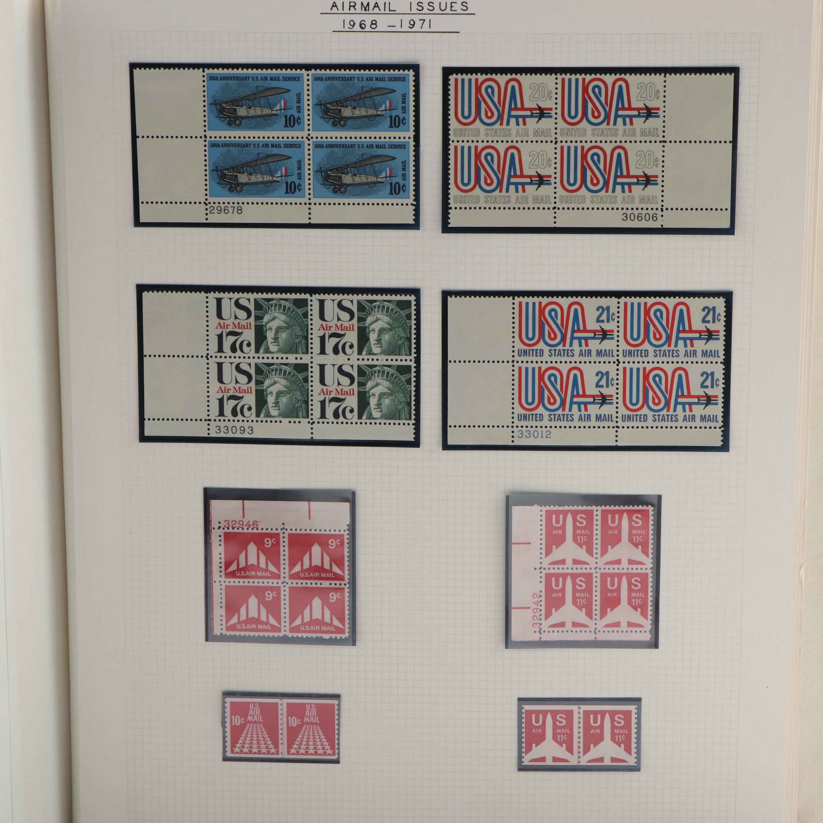 Large Album of U.S. Postage Stamp Plate Blocks, 1900s to 1970s