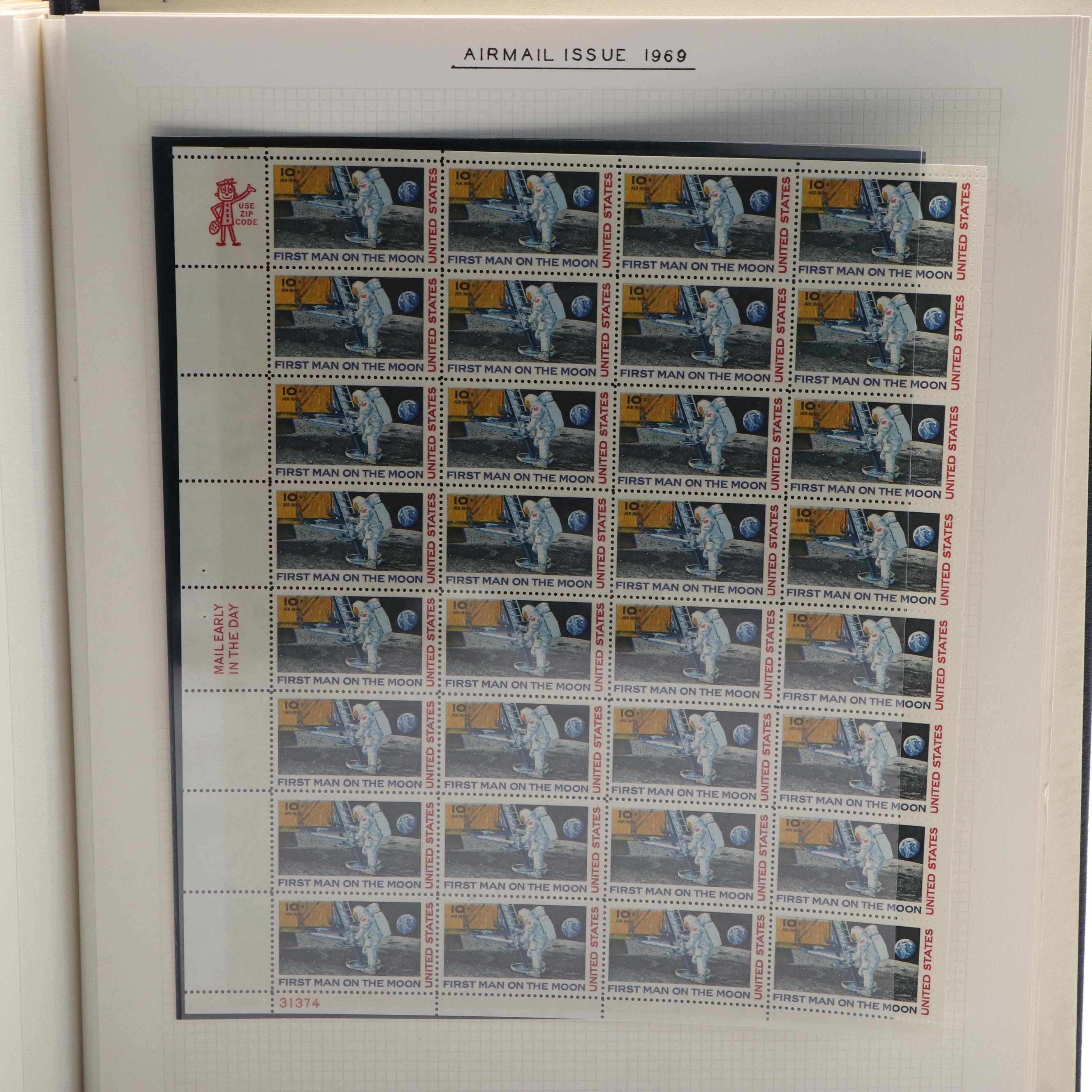 Large Album of U.S. Postage Stamp Plate Blocks, 1900s to 1970s