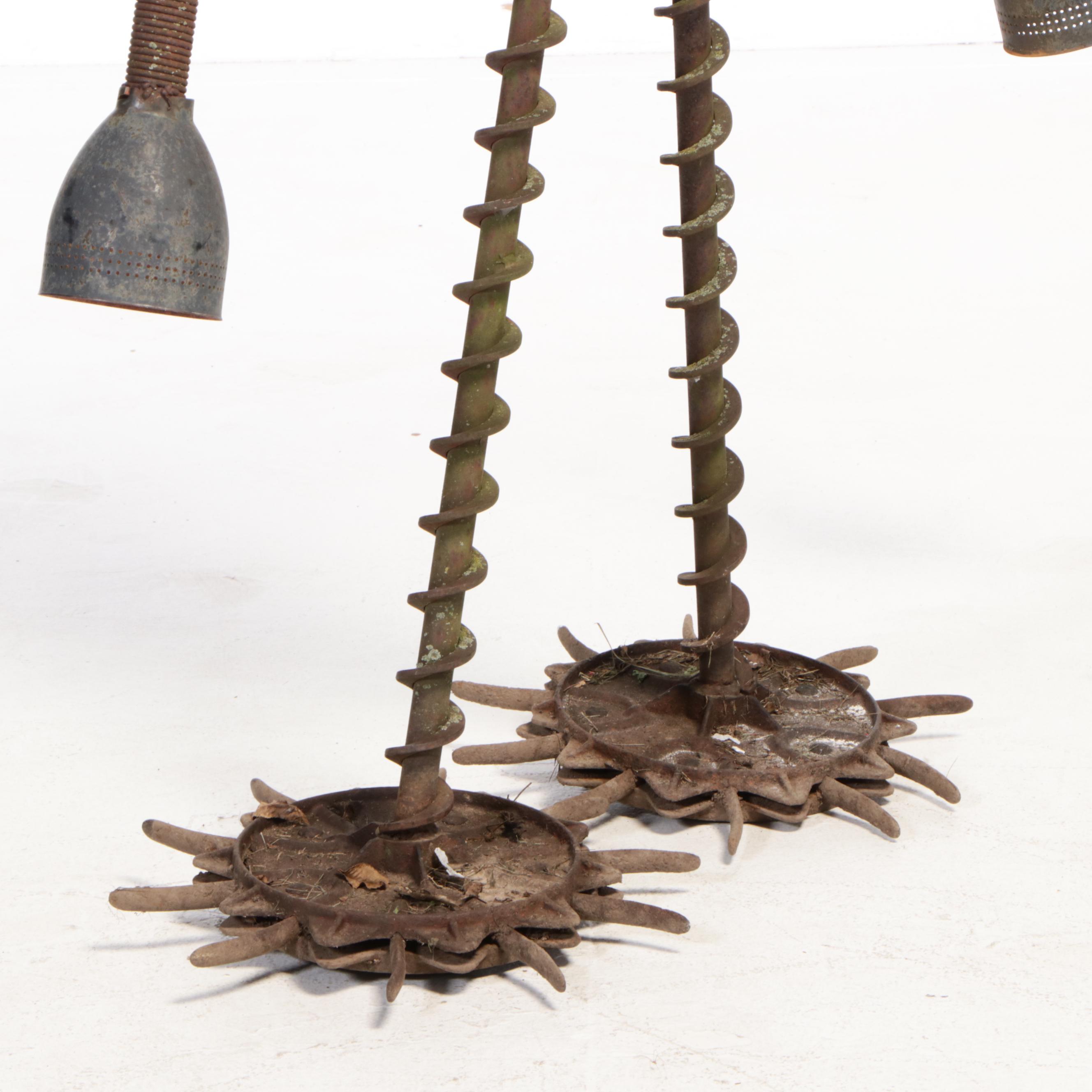 Found-Object Folk Art Metal Sculpture of a Figure