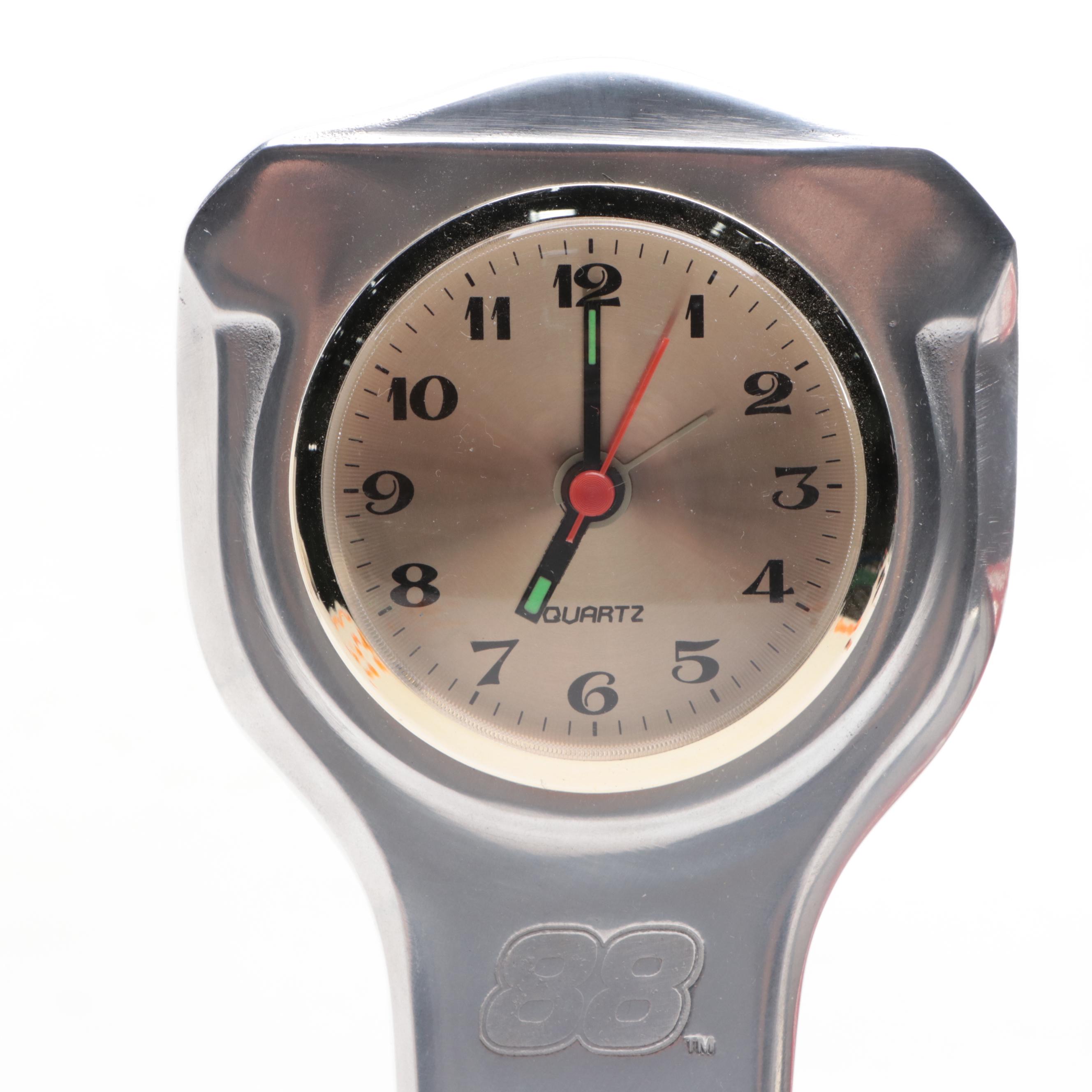 Dale Junior #88 Piston Alarm Clock With Relic Motorcycle Alarm Clock