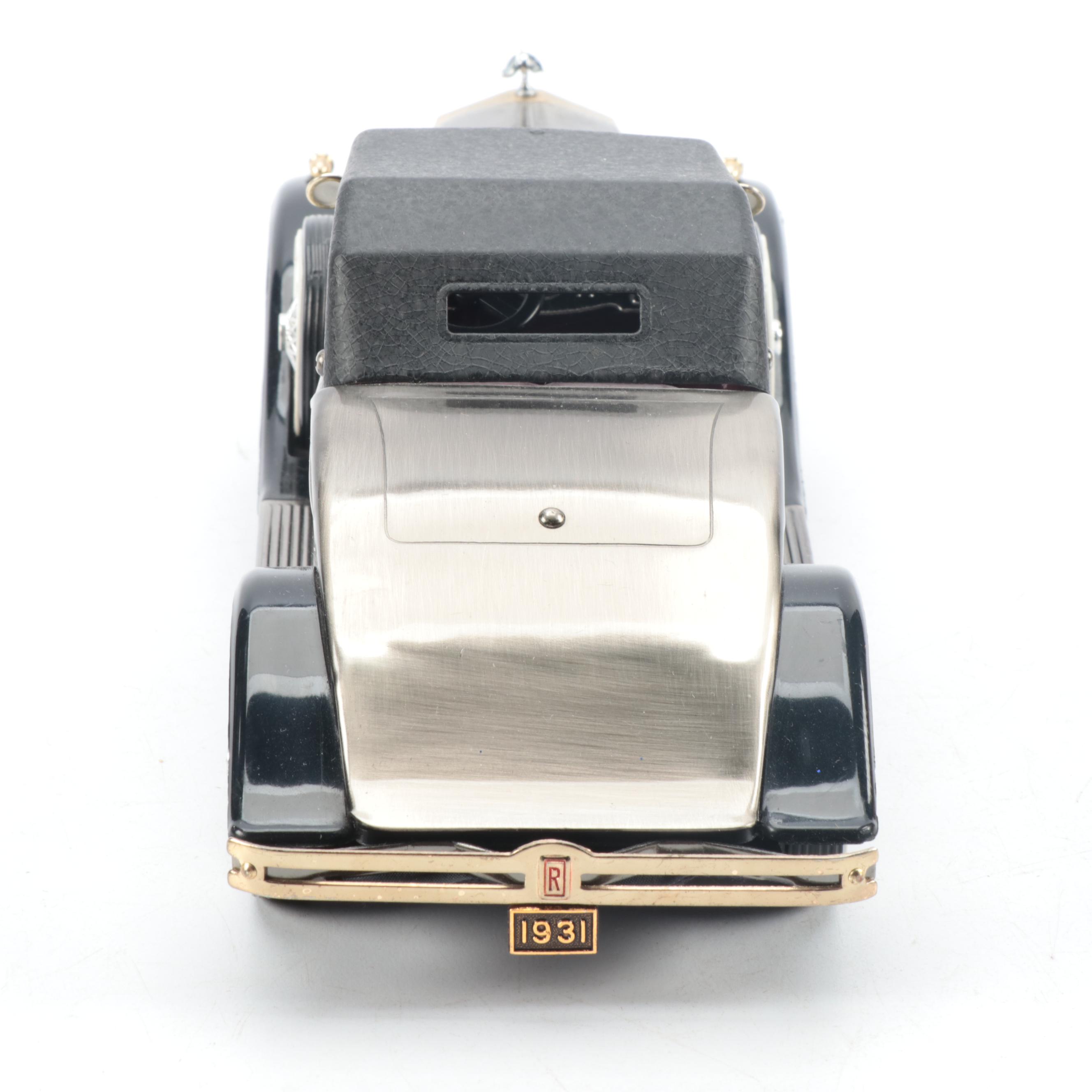 Diecast Metal Rolls Royce with Wooden Models of Cars