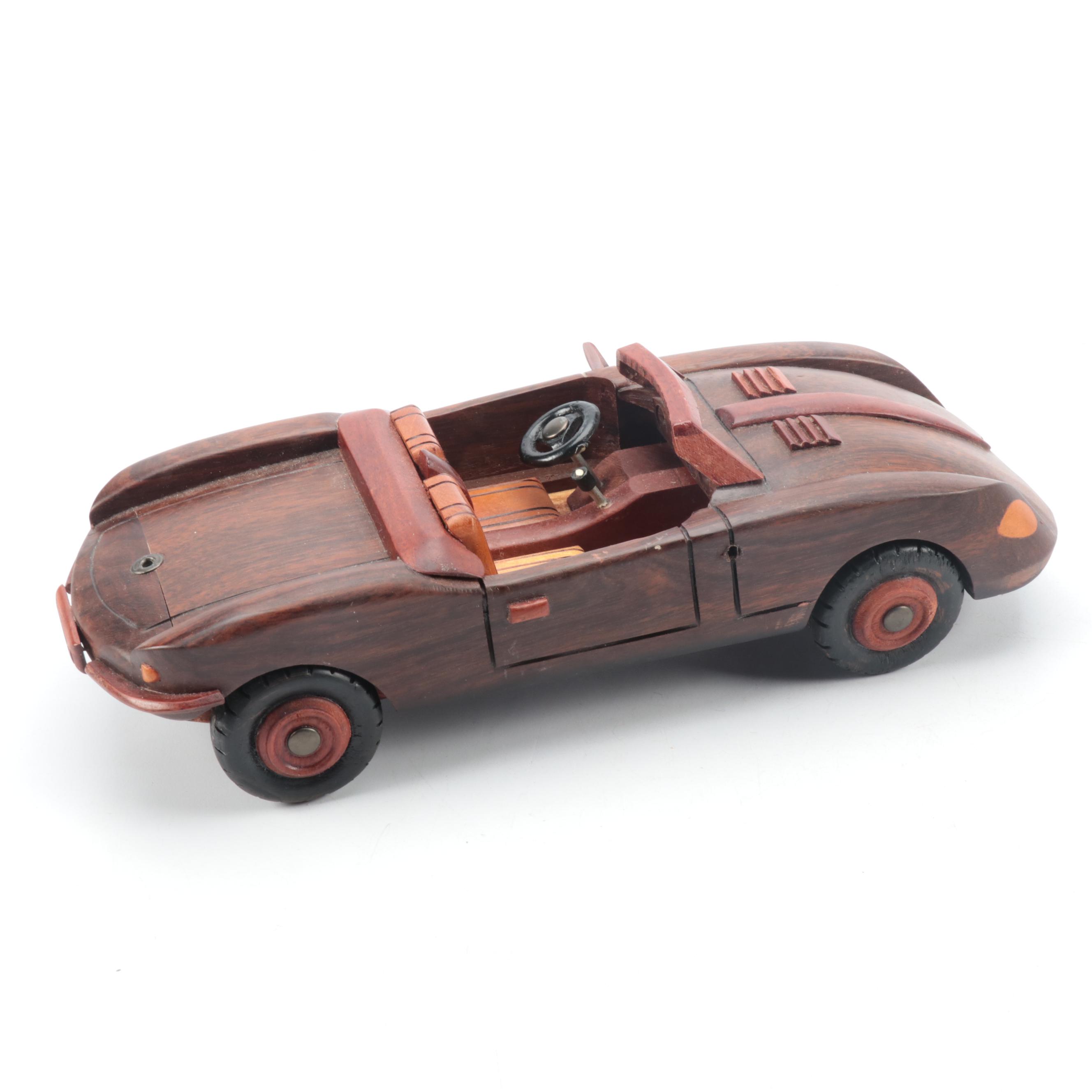 Diecast Metal Rolls Royce with Wooden Models of Cars