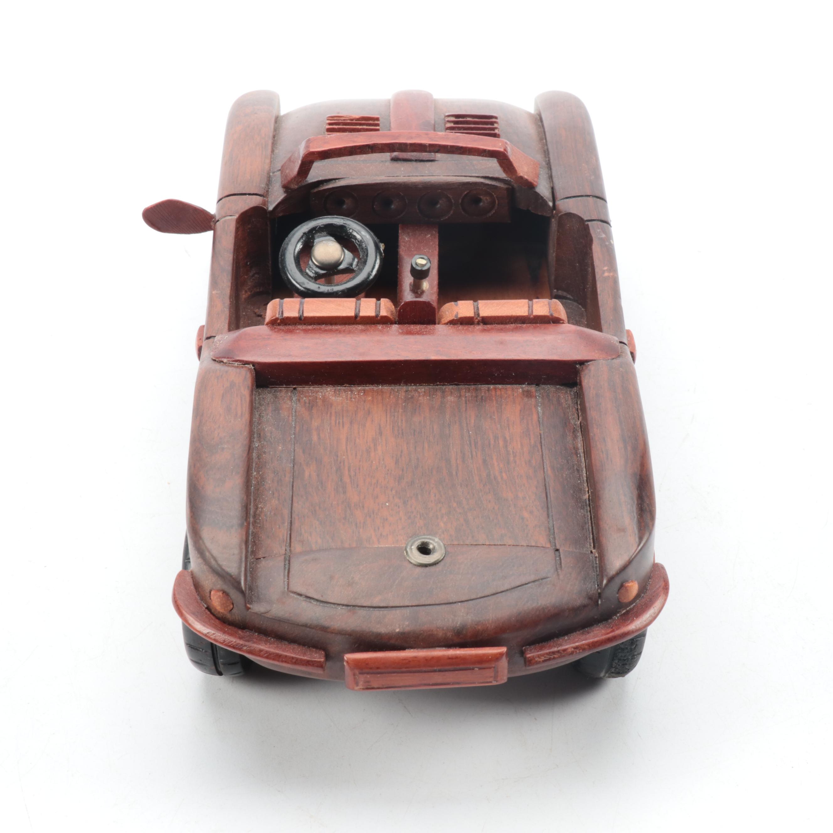 Diecast Metal Rolls Royce with Wooden Models of Cars