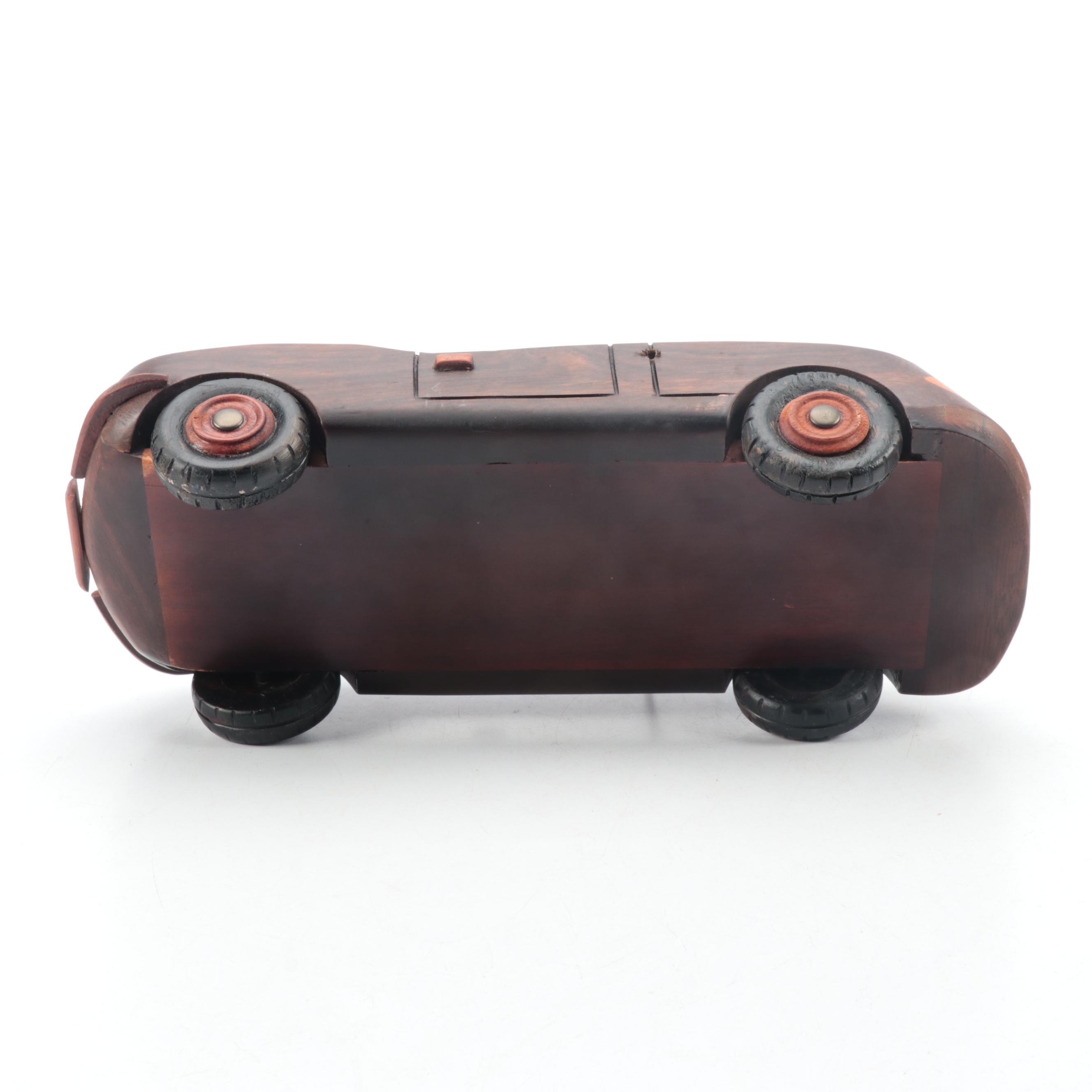 Diecast Metal Rolls Royce with Wooden Models of Cars