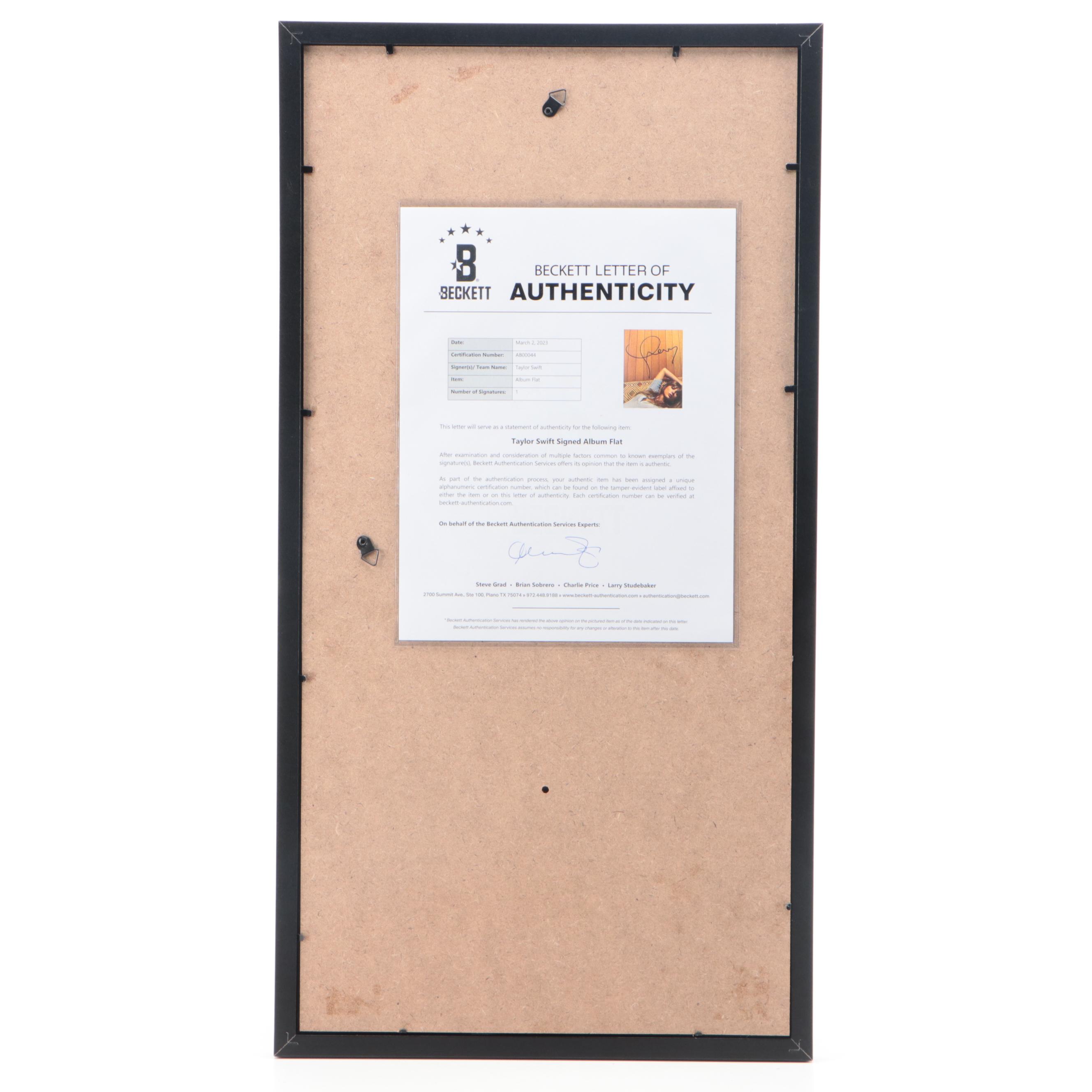 Taylor Swift Signed "Midnights" Vinyl Record Display