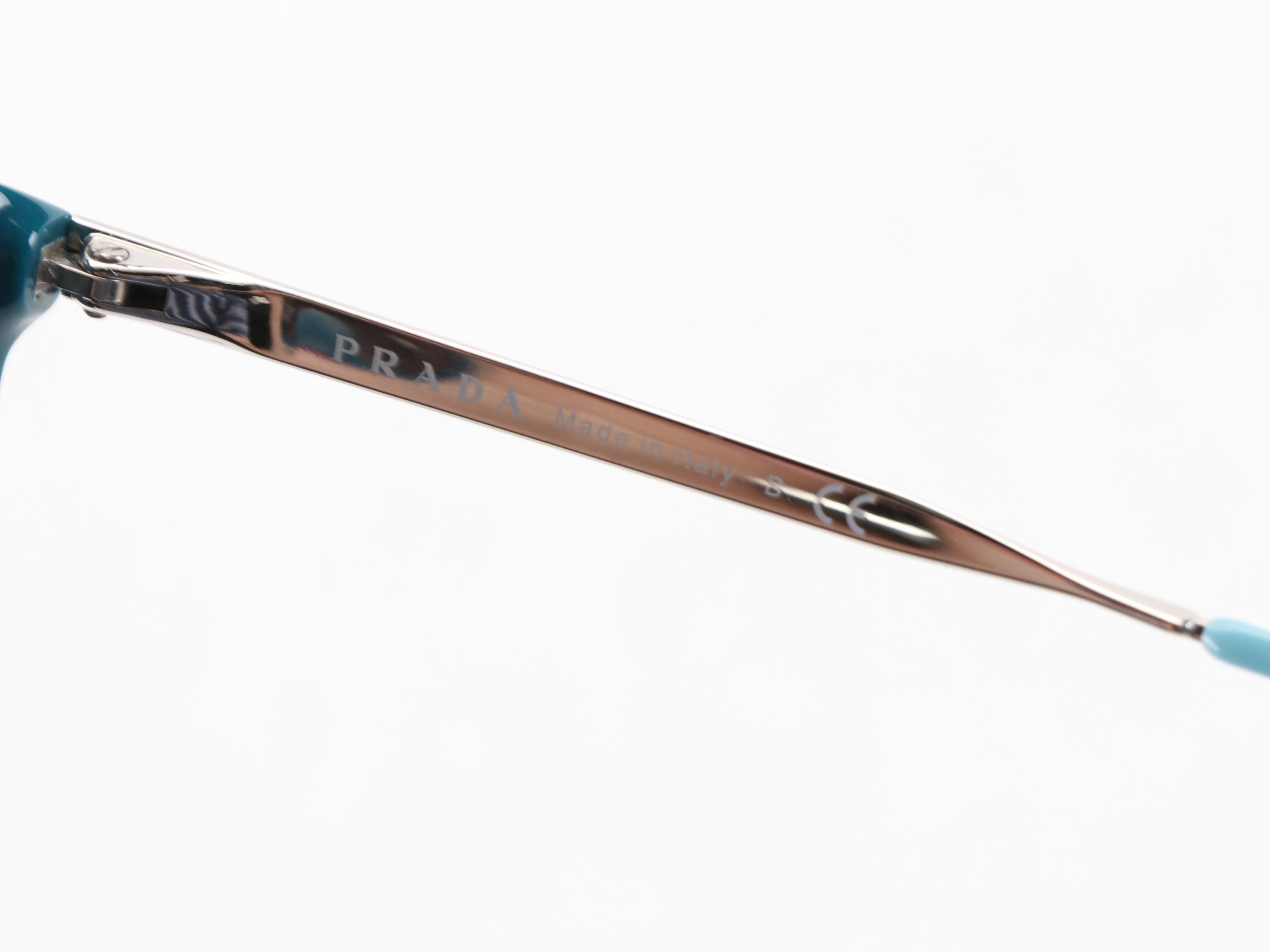 Prada SPR17S Rounded Wayfarer Sunglasses with Case and Box