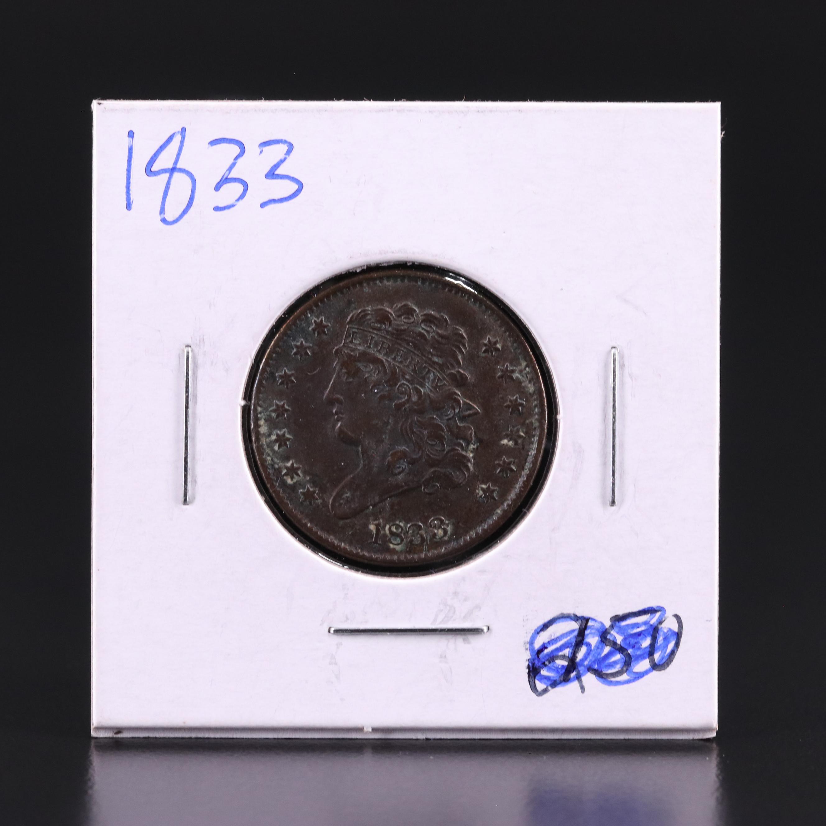 1833 Classic Head Half Cent