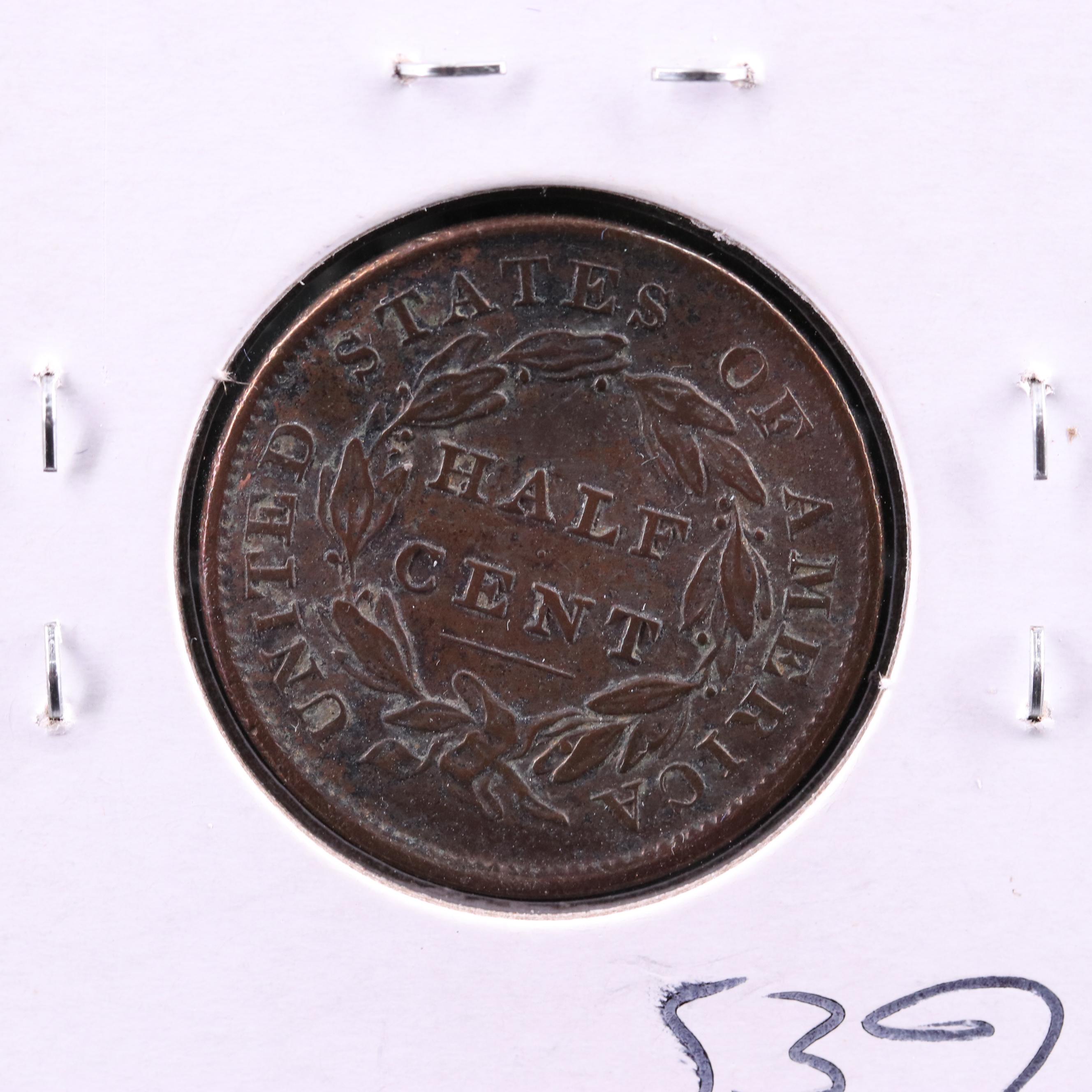 1833 Classic Head Half Cent