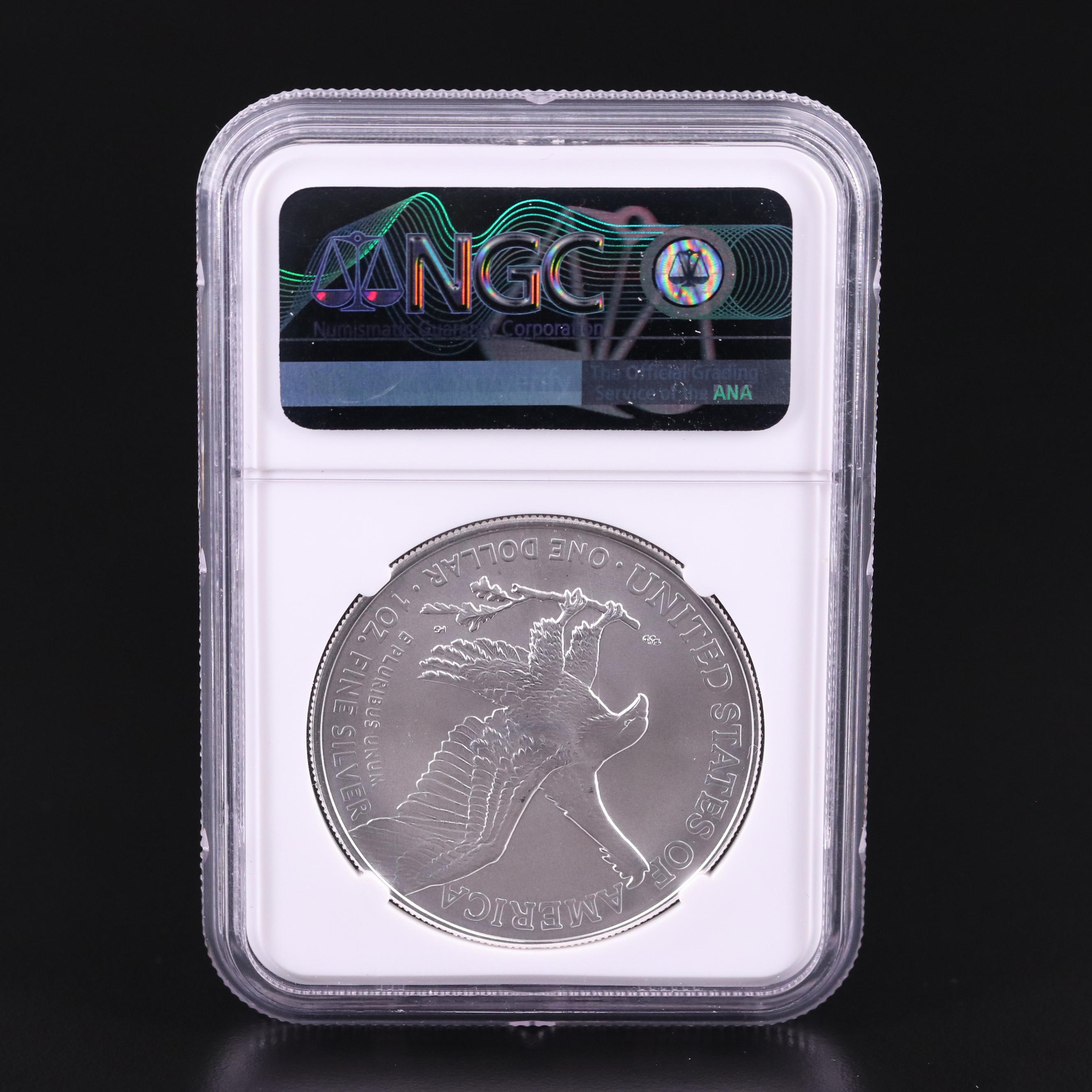 NGC Graded MS70 2021(S) American Silver Eagle, Type 2