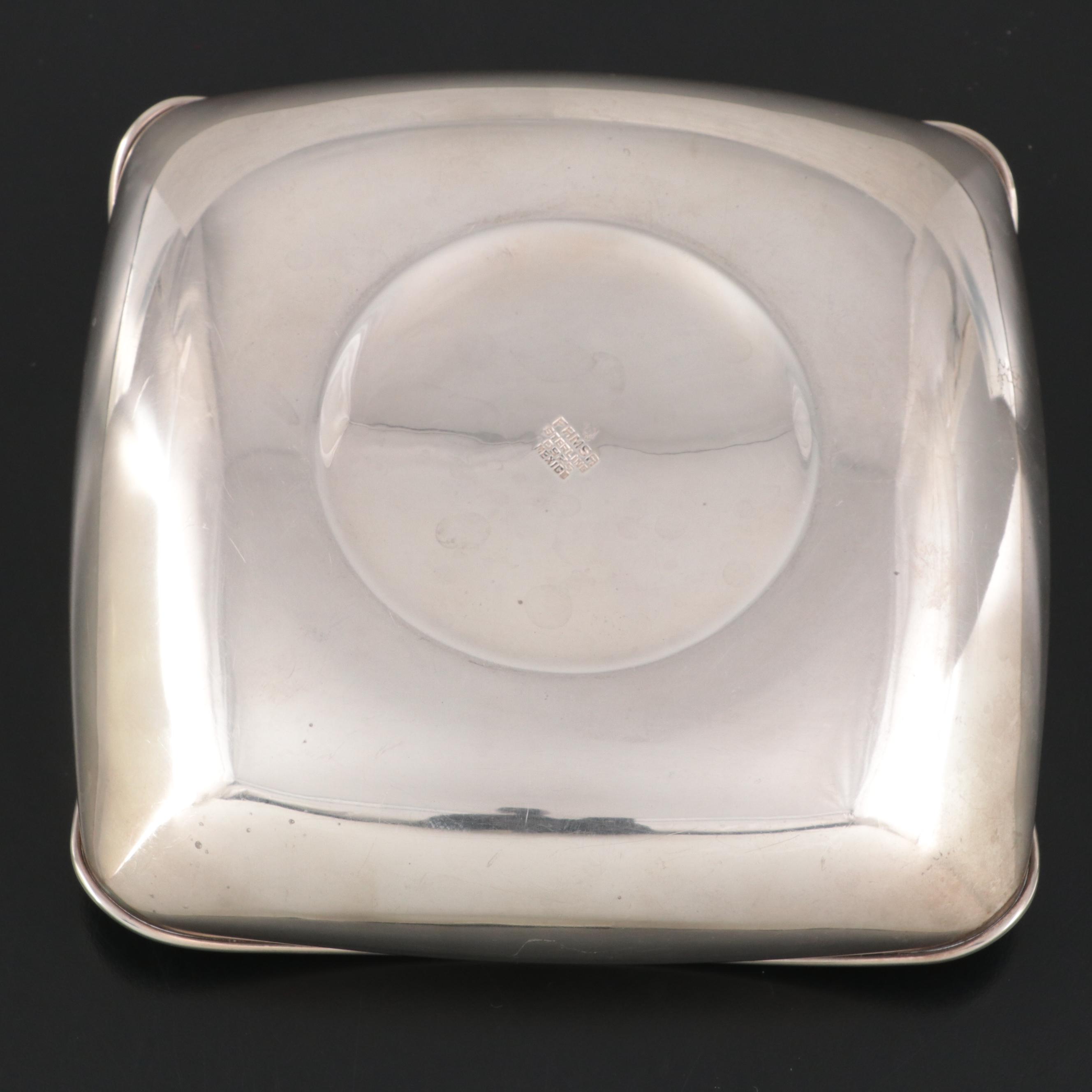 Famso Mexican Sterling Silver Modernist Ashtray