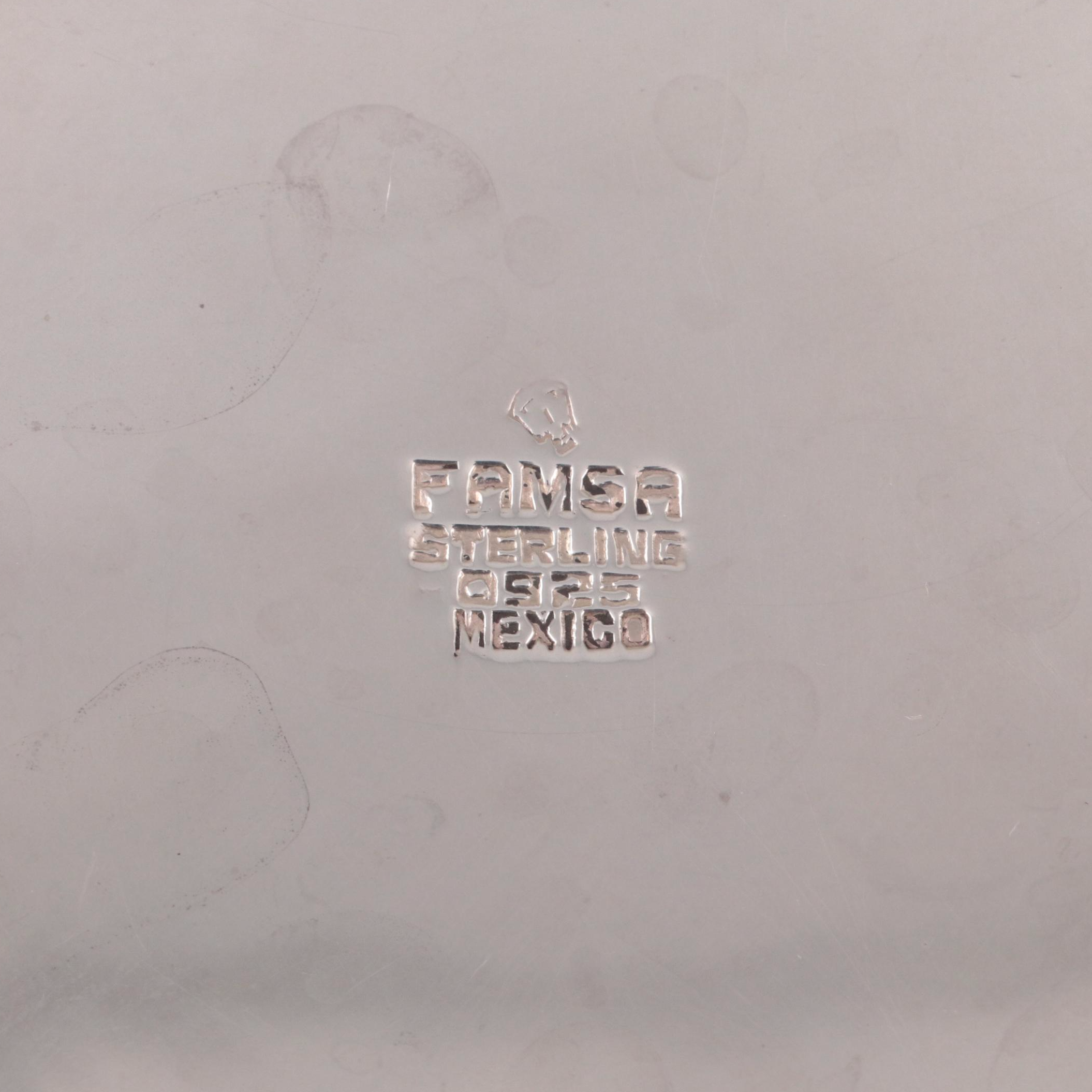 Famso Mexican Sterling Silver Modernist Ashtray