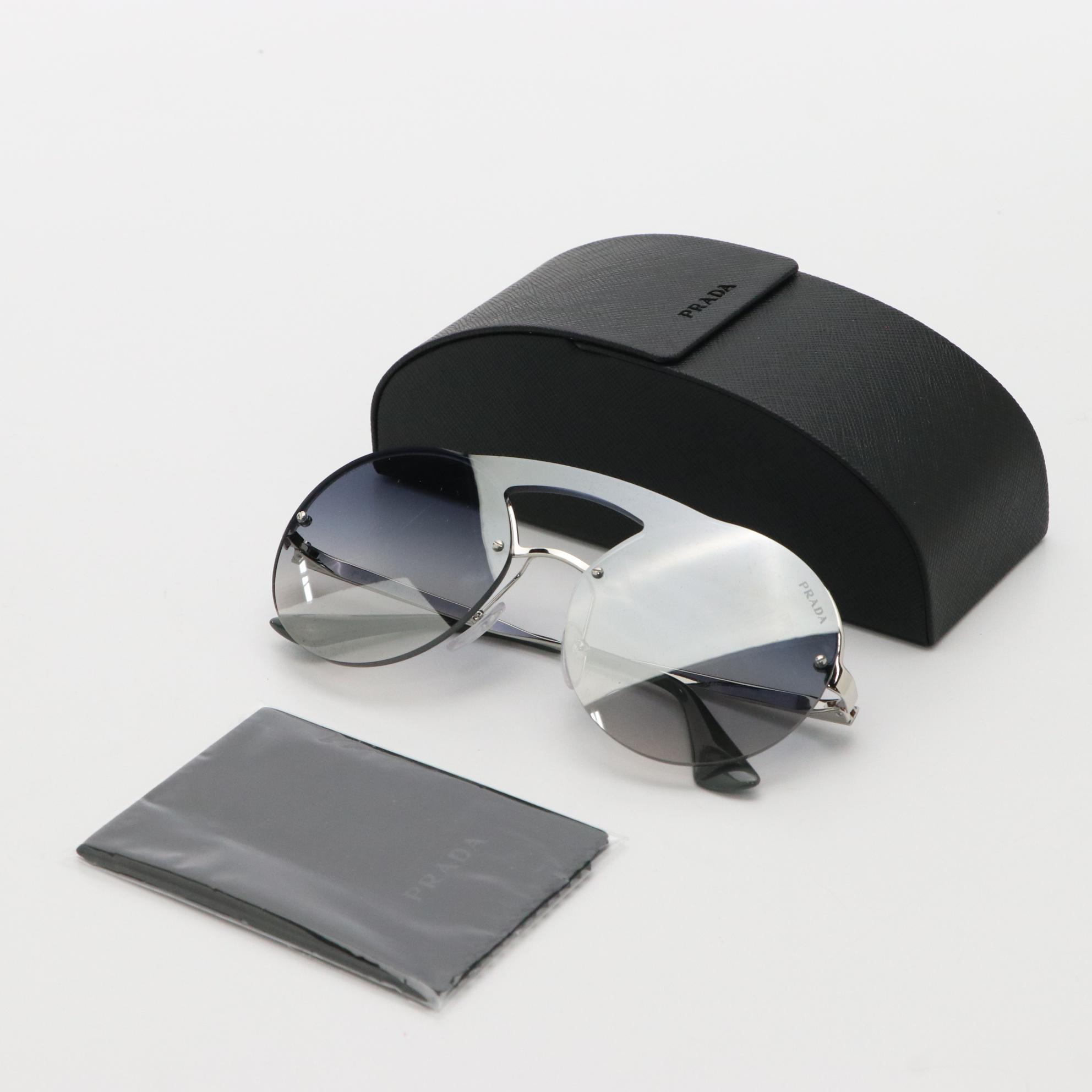 Prada SPR65T Catwalk Shield Sunglasses with Case and Box