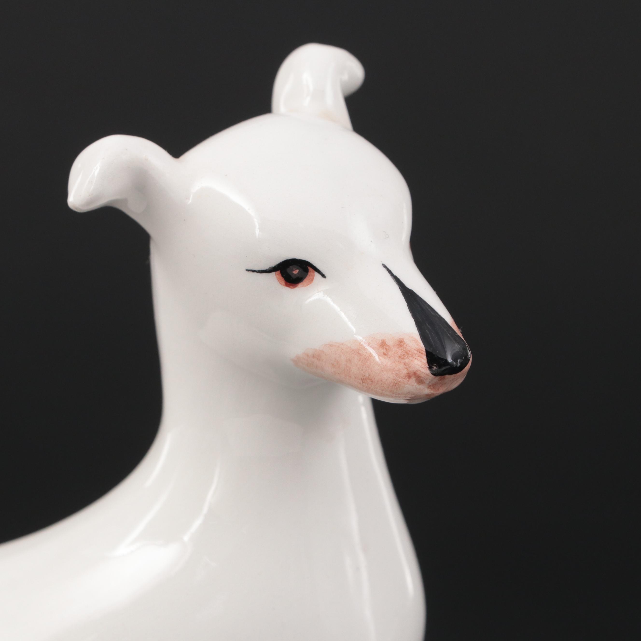 Nove for Tiffany & Co. Spaniel on Suitcase and Porcelain Greyhound Figurines