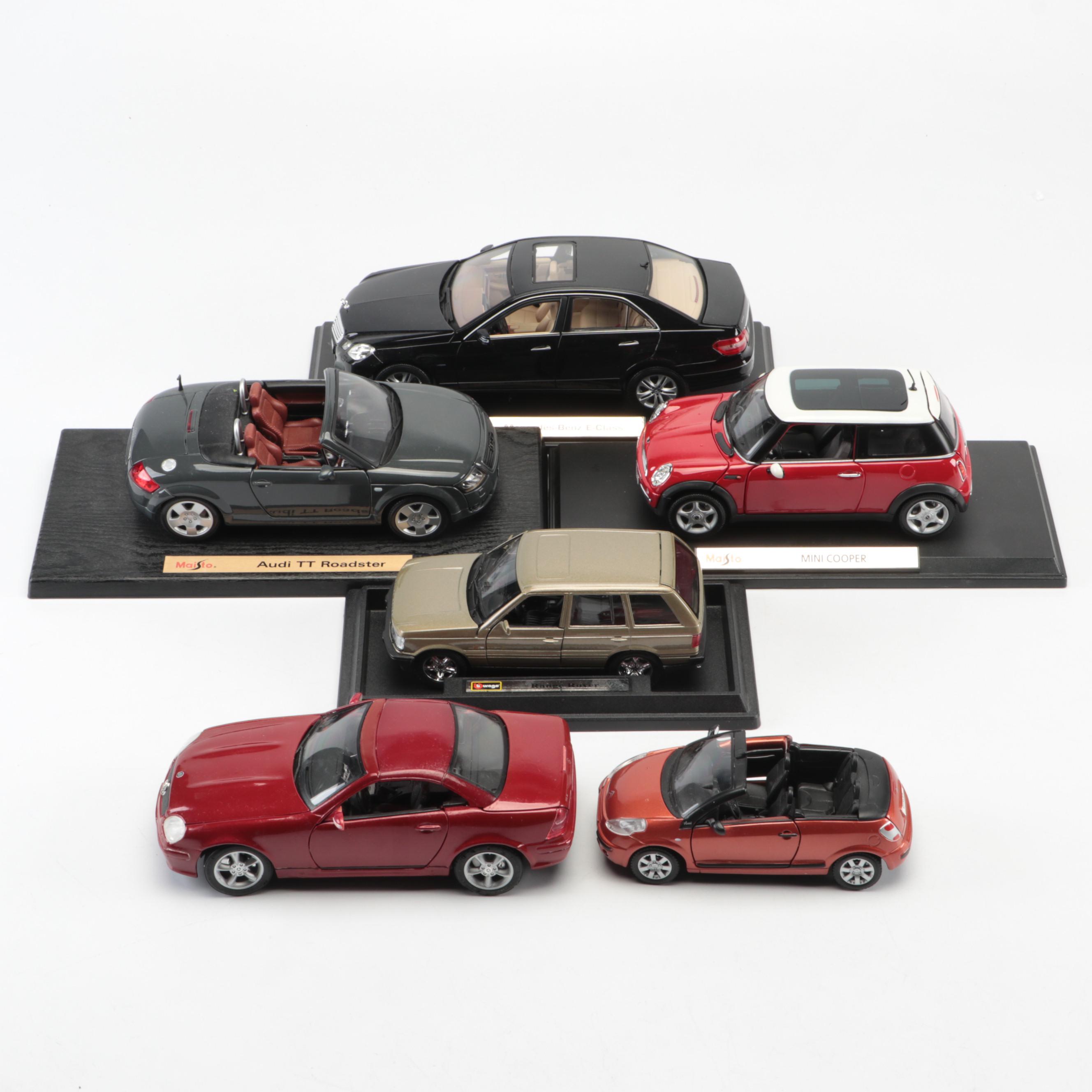 Maisto Diecast Audi TT Roadster, Mini Cooper and Others