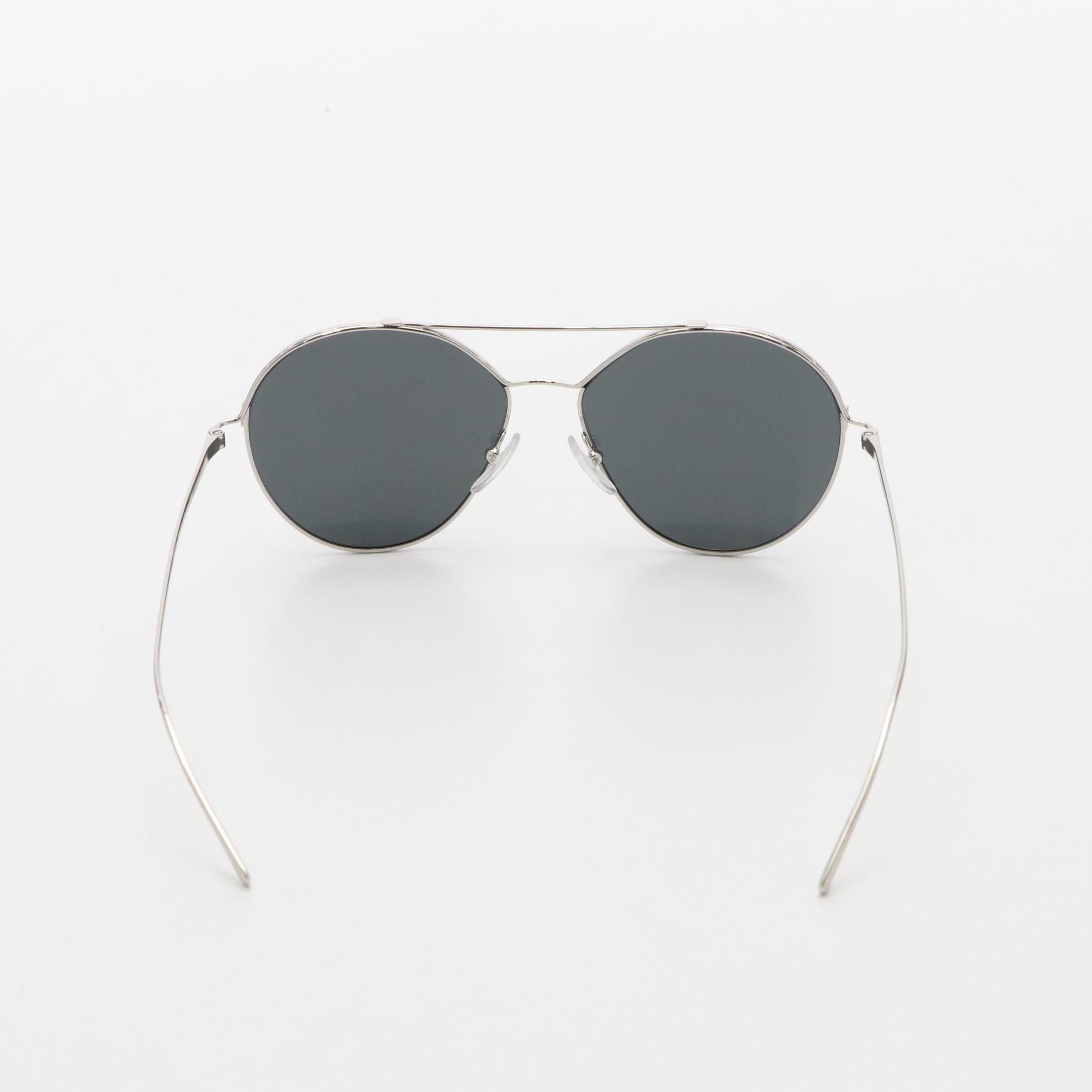 Prada SPR56U Silver Tone Sunglasses with Case and Box