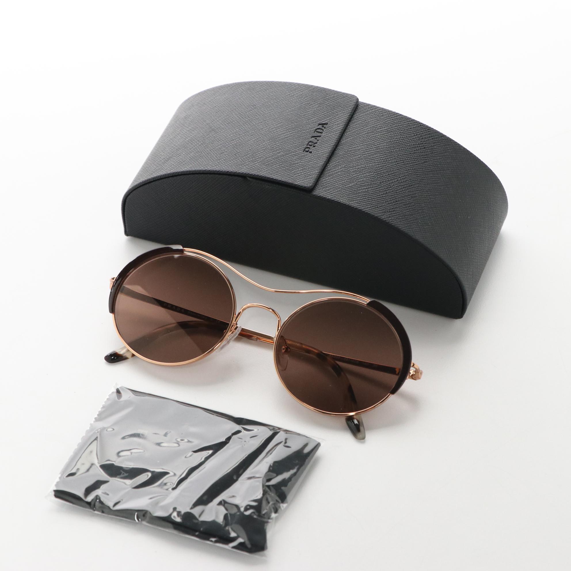 Prada SPR55V Round Sunglasses with Case and Box