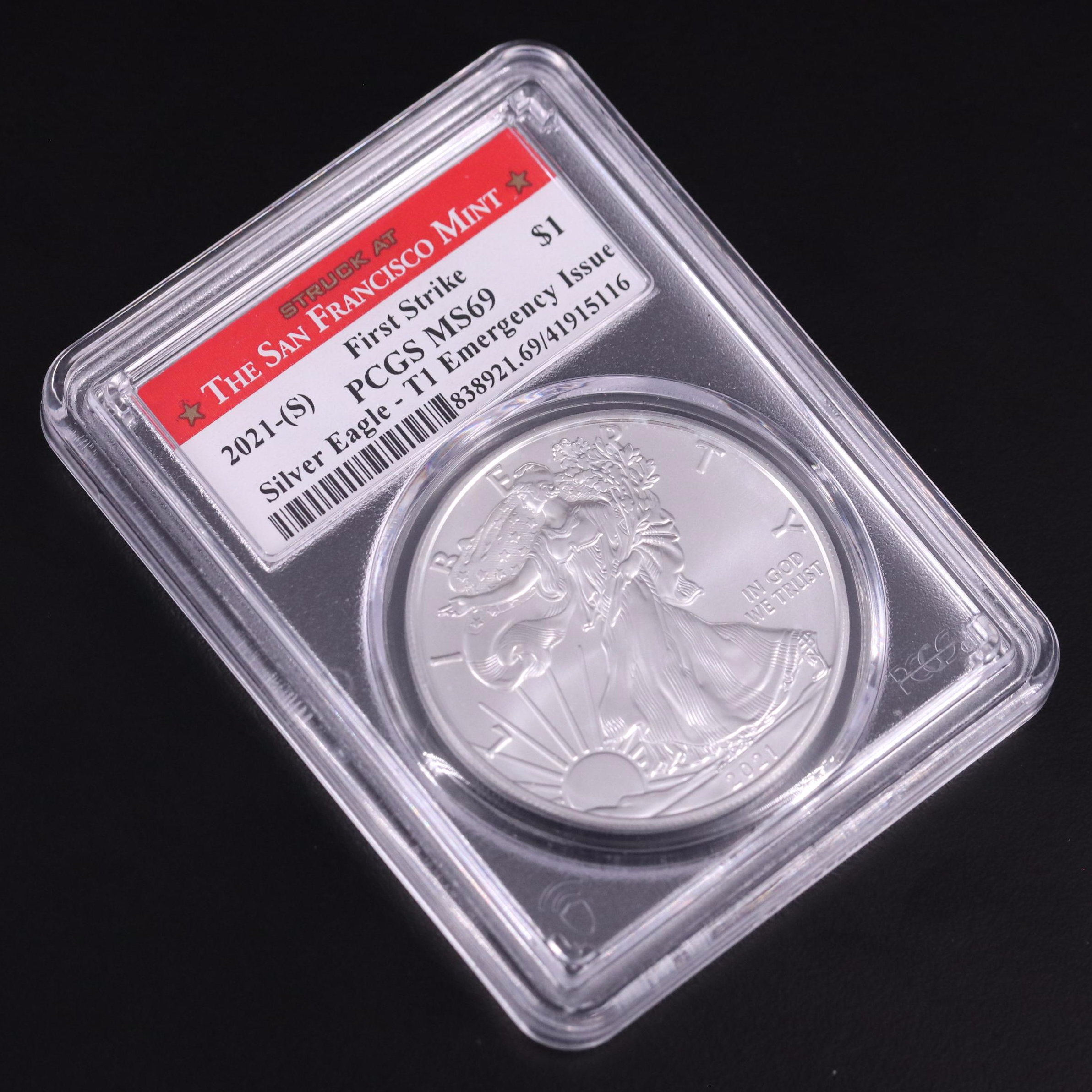 PCGS Graded MS69 2021(S) American Silver Eagle, Type 1