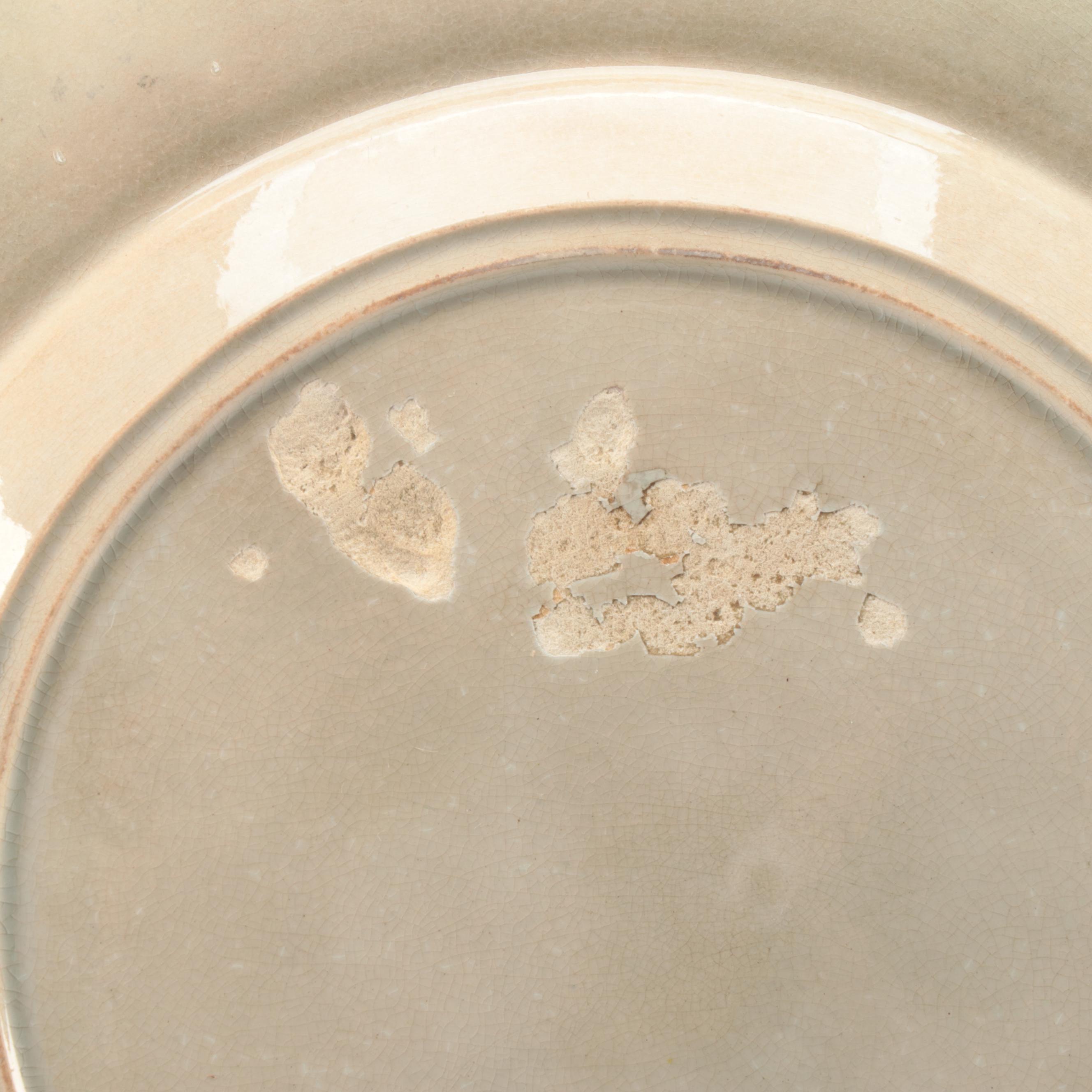 English Green Shell Edge with Majolica and Other Tableware