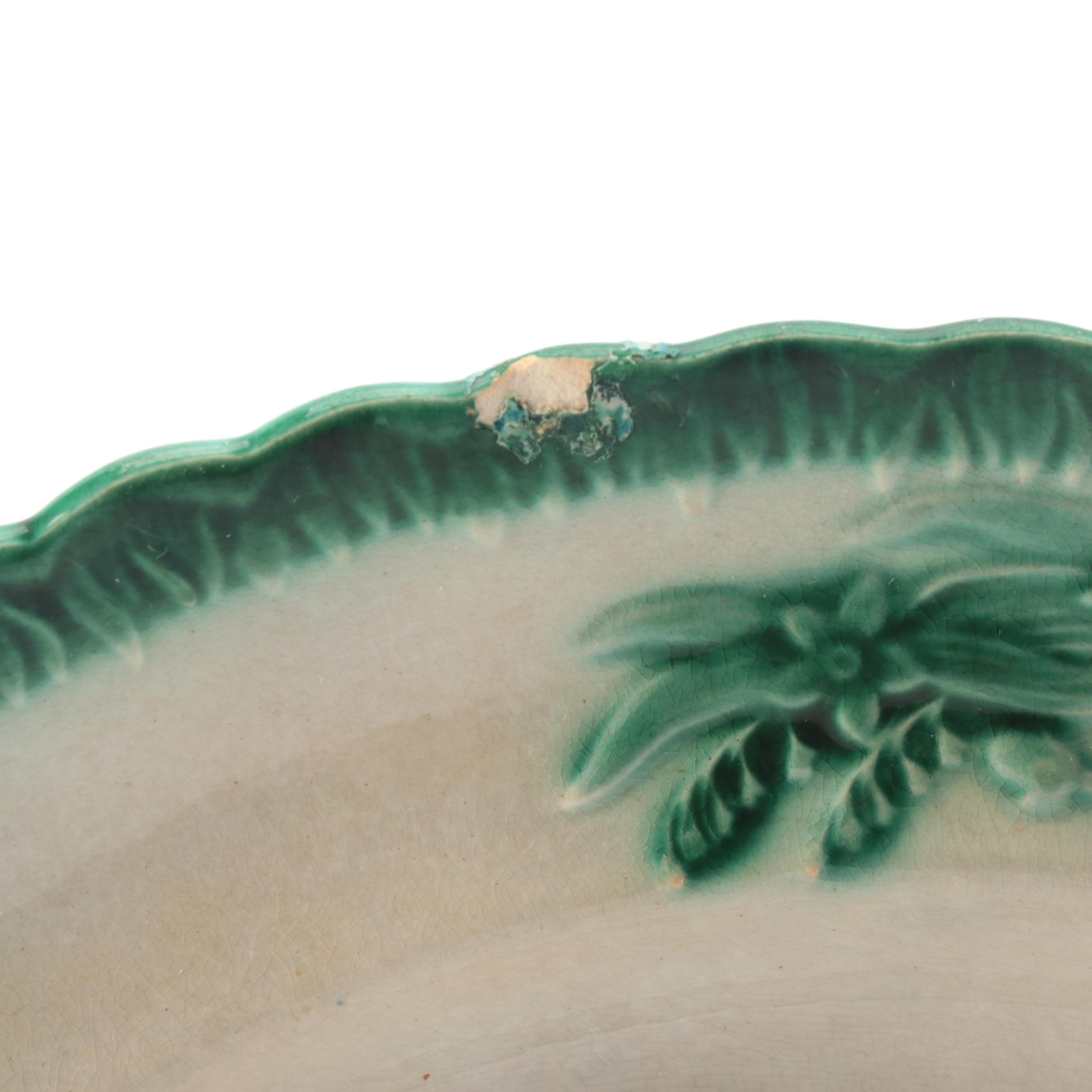 English Green Shell Edge with Majolica and Other Tableware