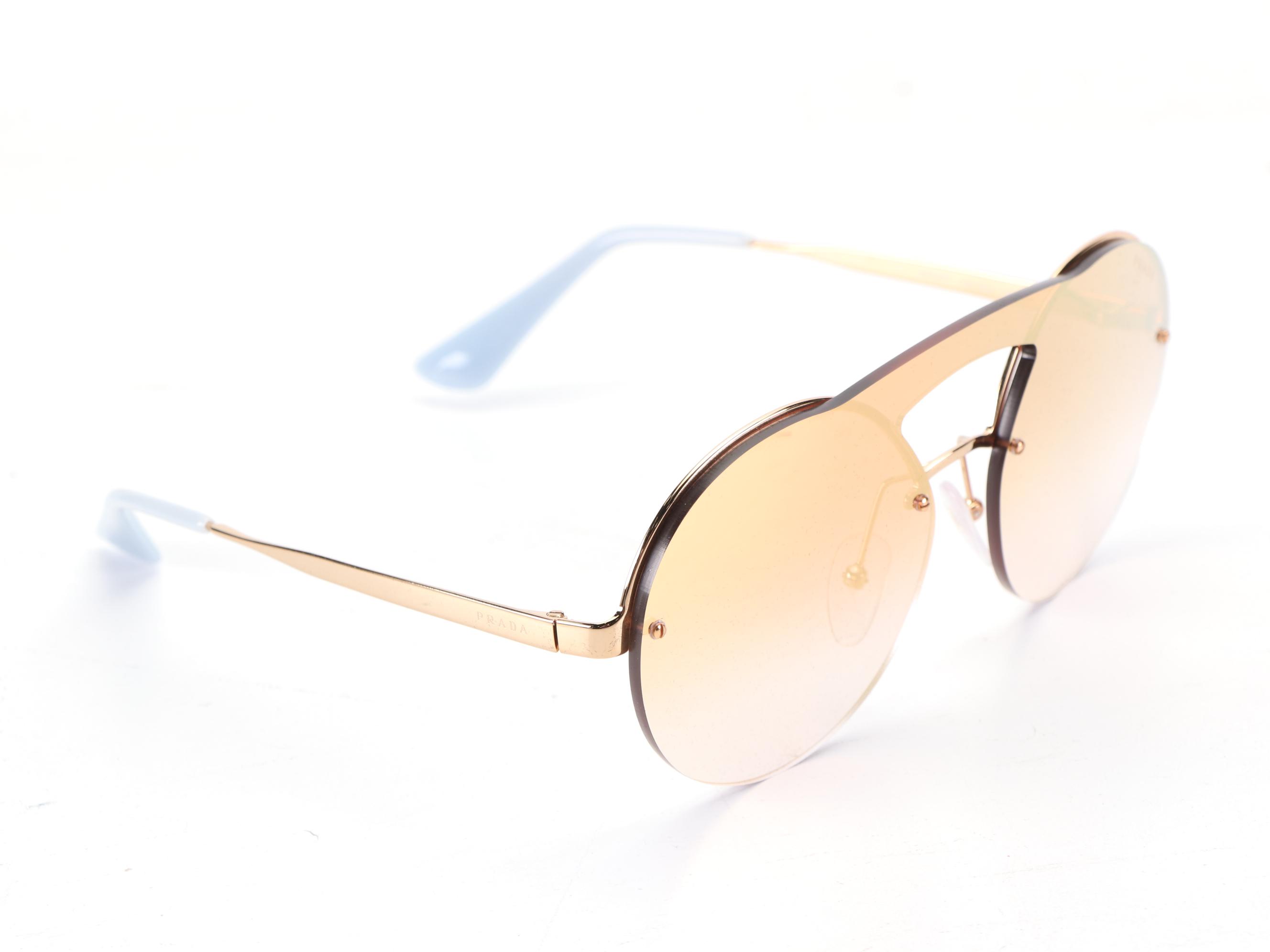 Prada SPR65T Catwalk Round Sunglasses with Case and Box