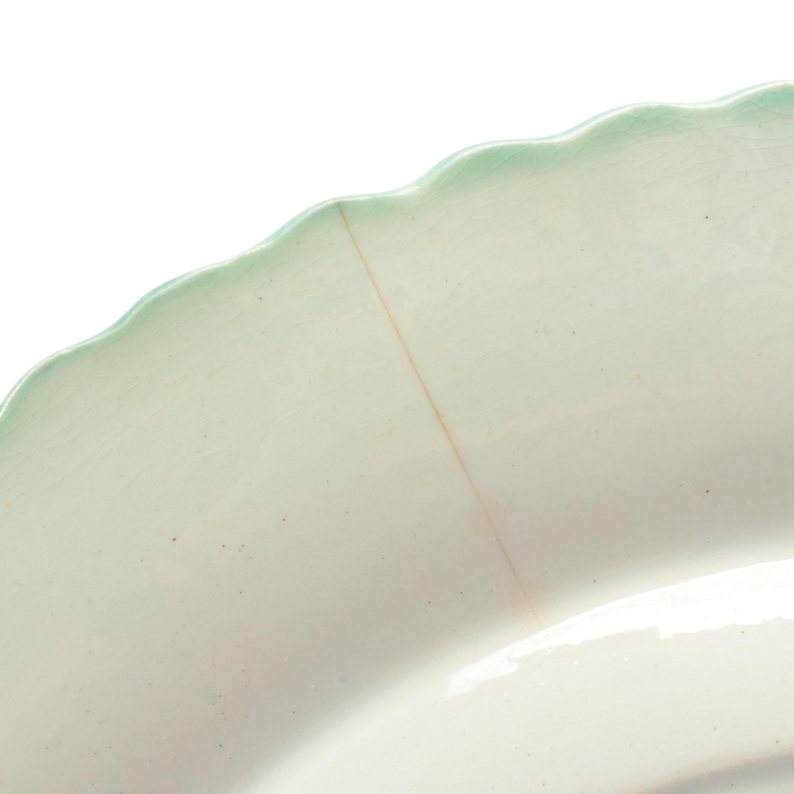 English Green Shell Edge with Majolica and Other Tableware
