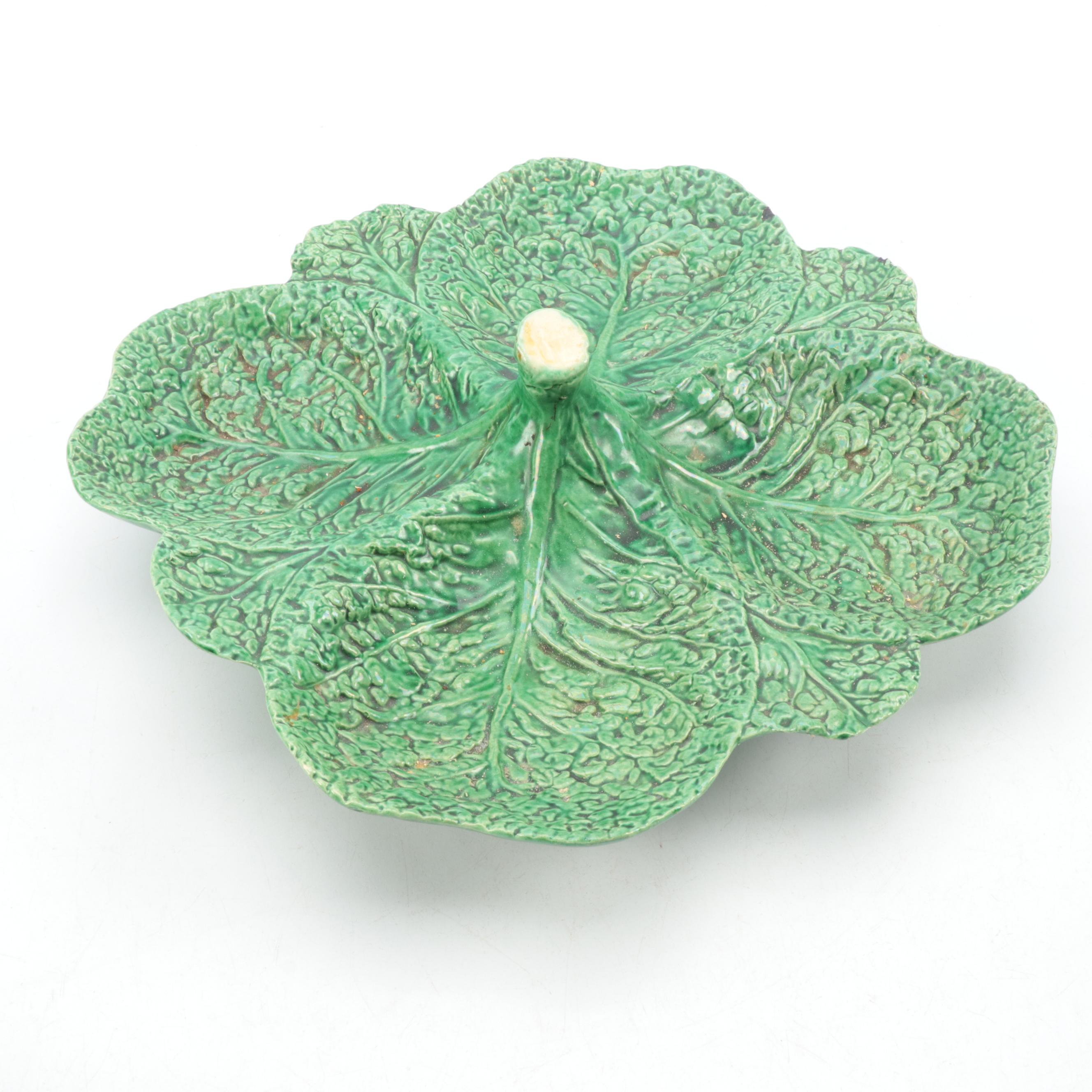 English Green Shell Edge with Majolica and Other Tableware