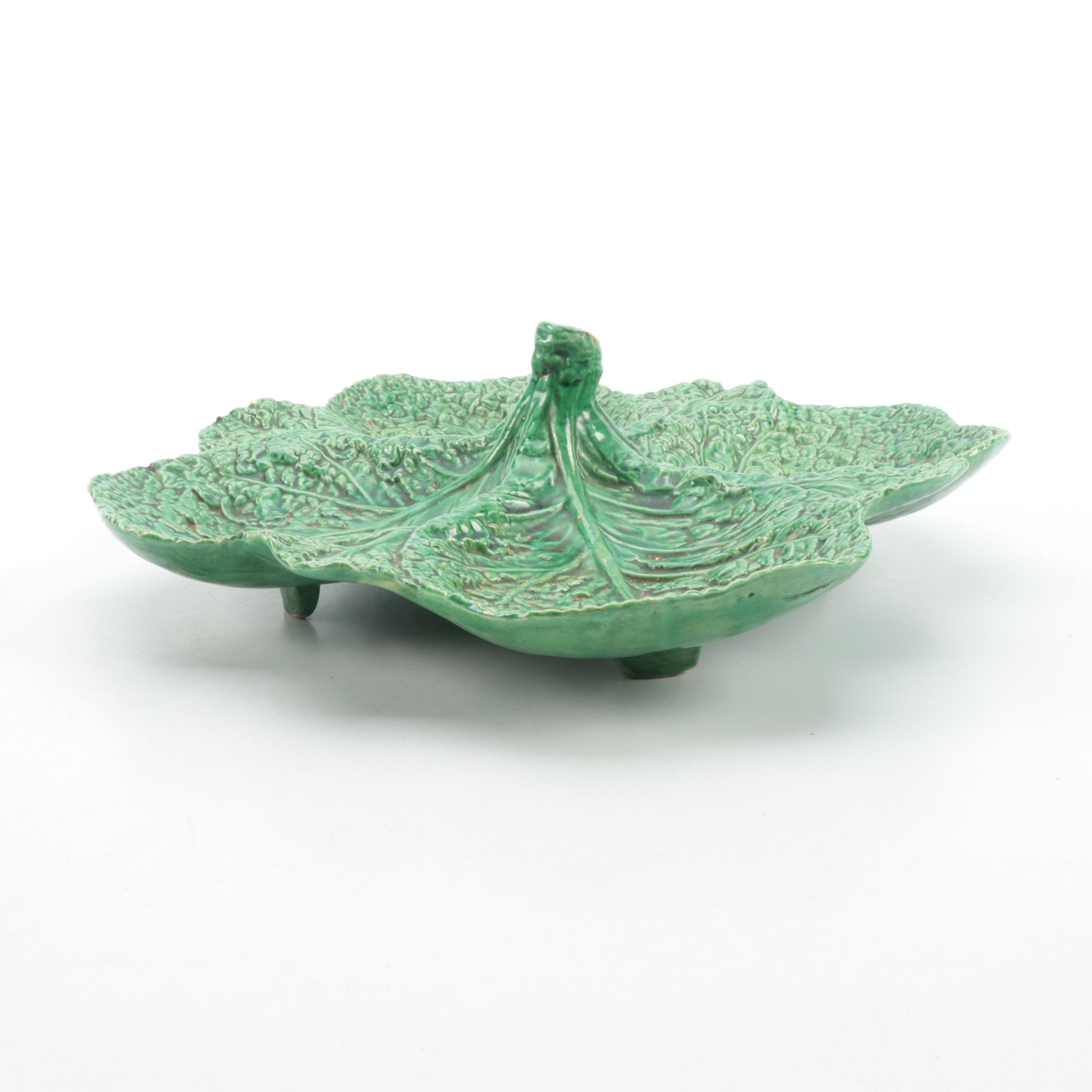 English Green Shell Edge with Majolica and Other Tableware