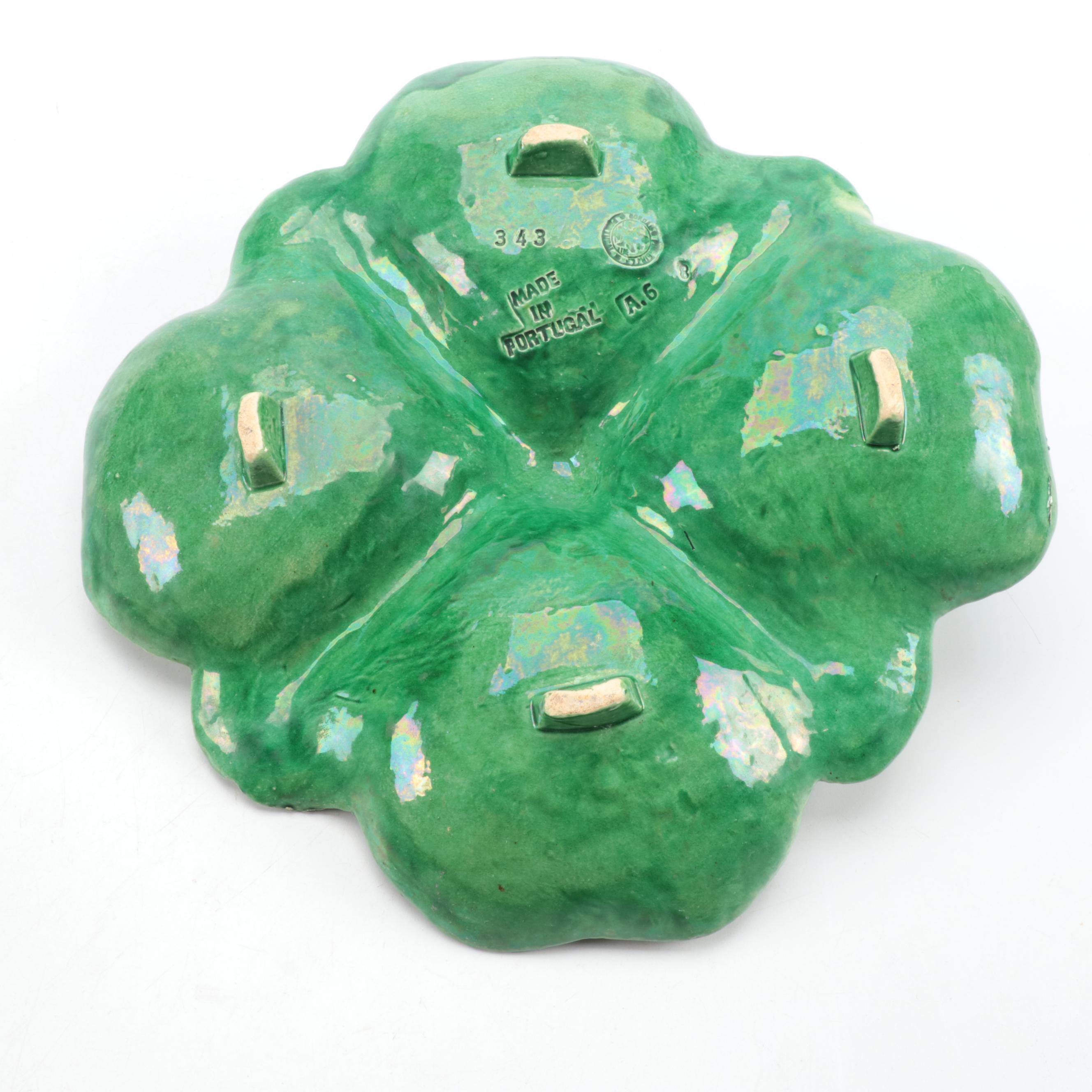 English Green Shell Edge with Majolica and Other Tableware