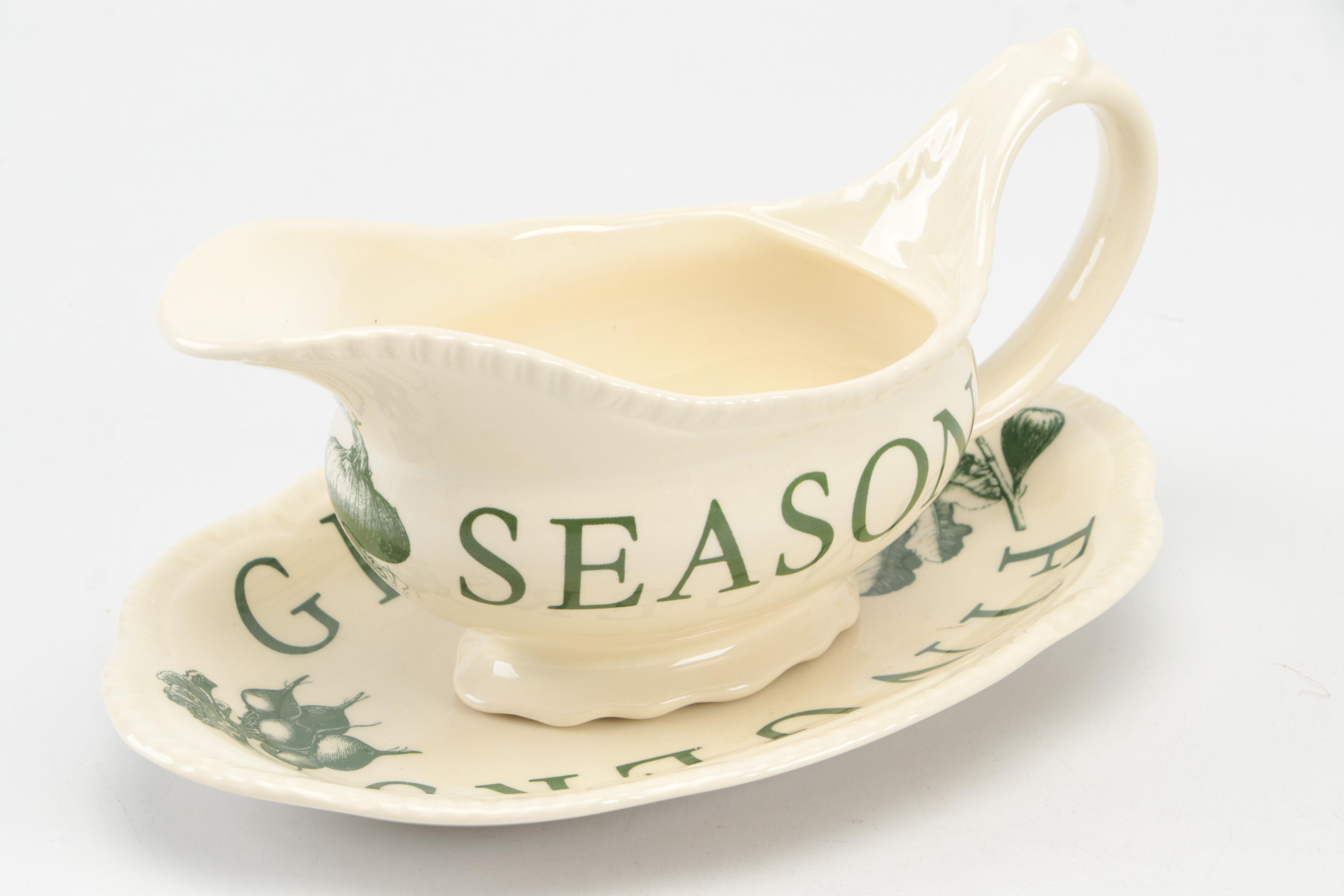 Wood & Sons "The Kitchen Garden Green" English Ceramic Table Accessories