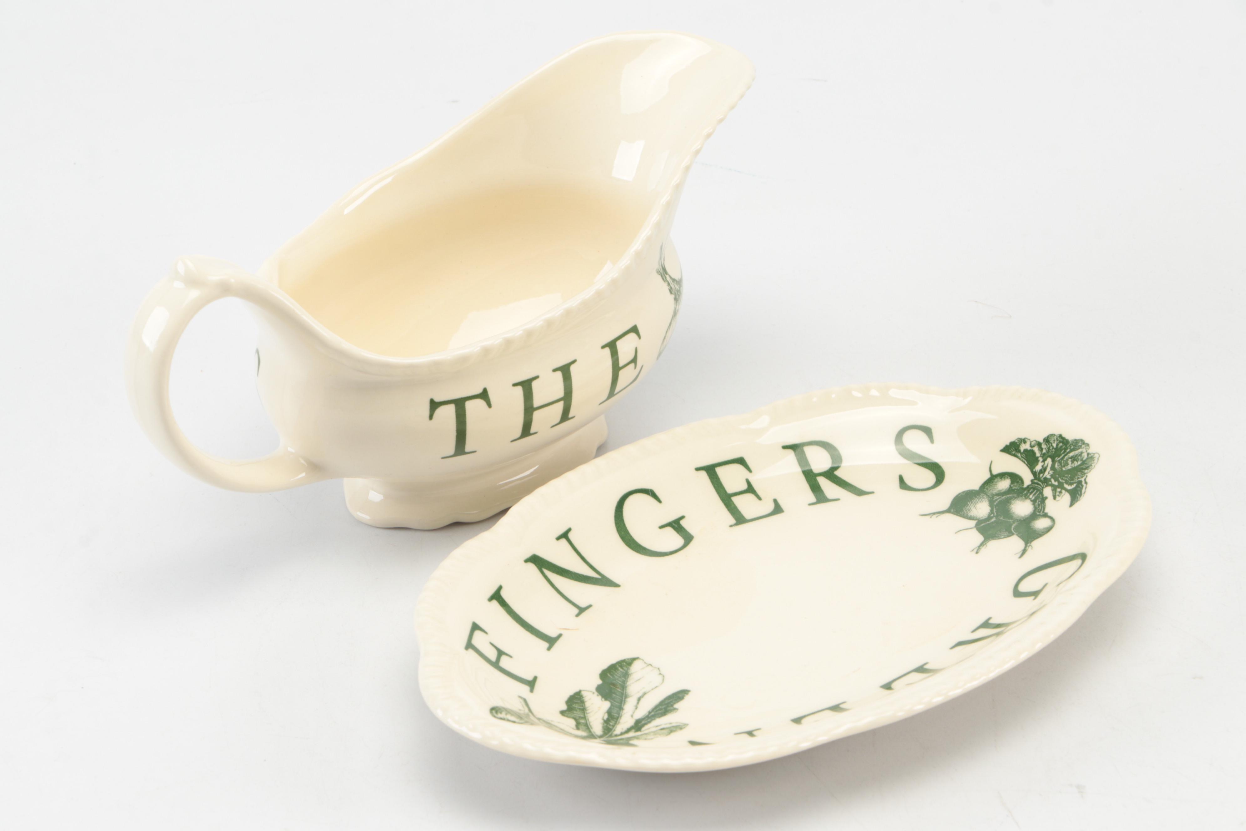 Wood & Sons "The Kitchen Garden Green" English Ceramic Table Accessories