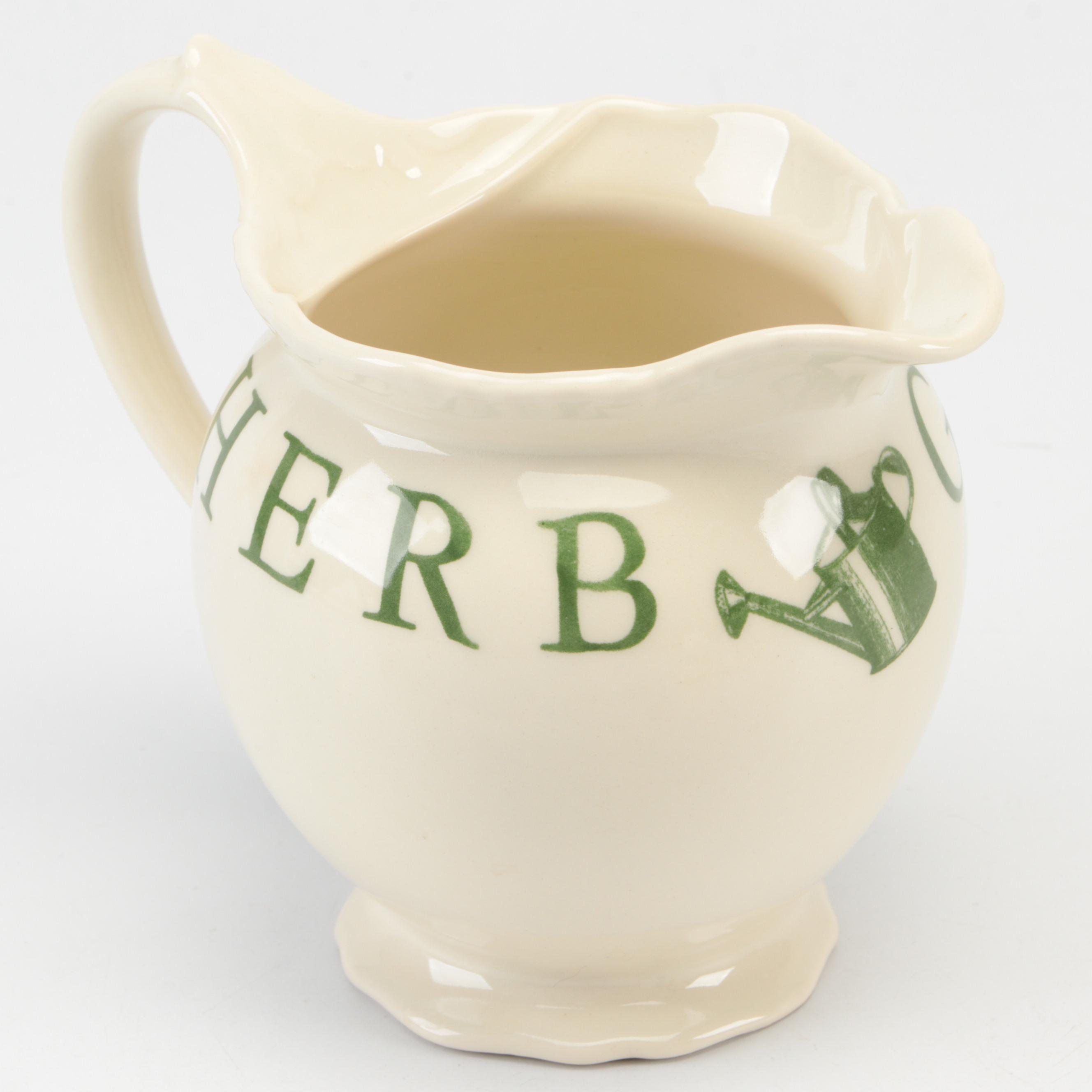 Wood & Sons "The Kitchen Garden Green" English Ceramic Table Accessories