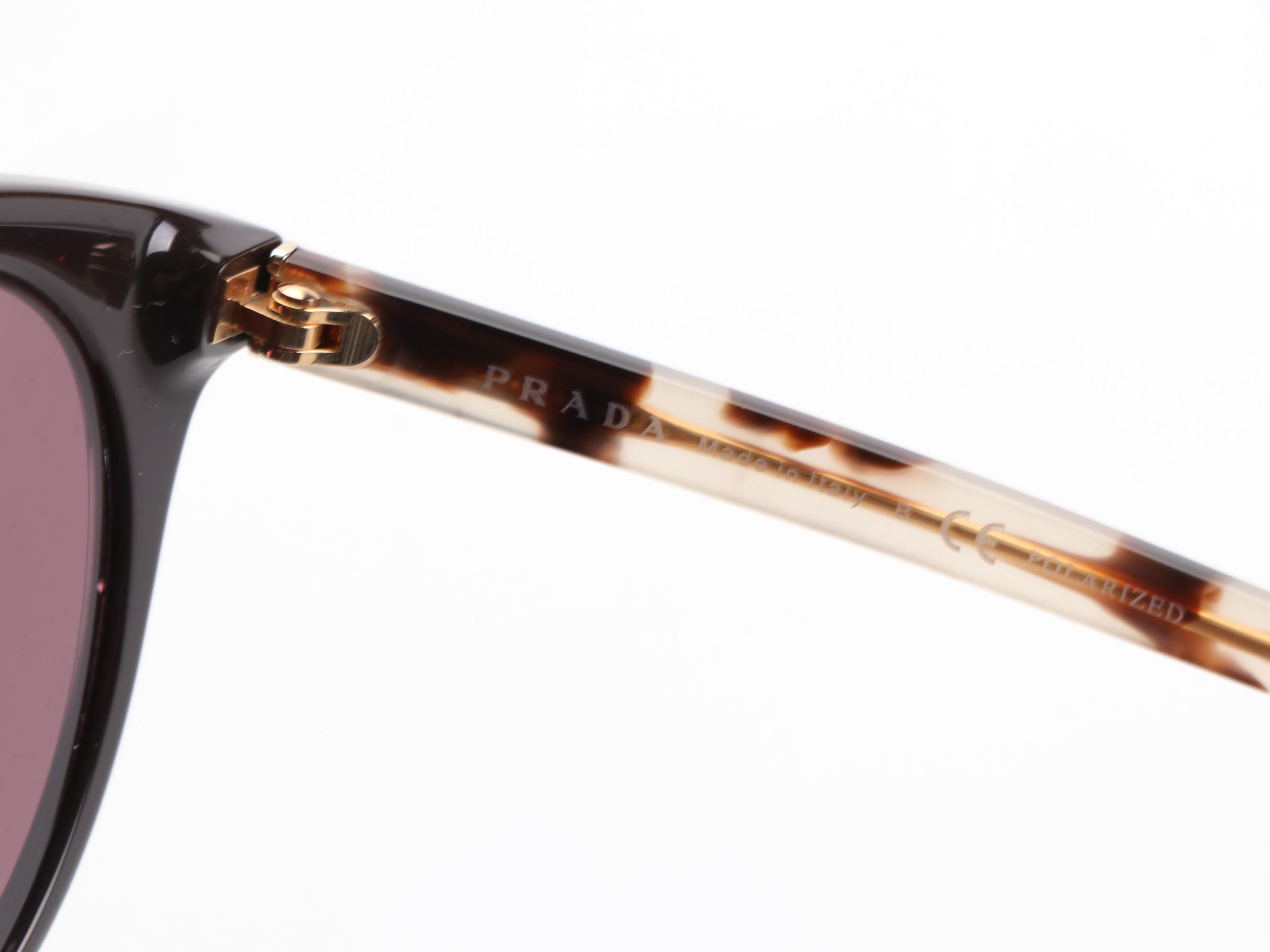 Prada SPR02X Round Polarized Sunglasses with Case and Box