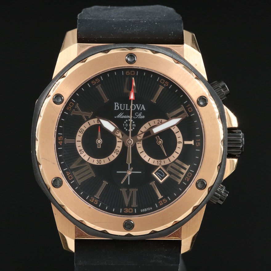 Bulova Marine Star Stainless Steel 44MM Chronograph Date Wristwatch