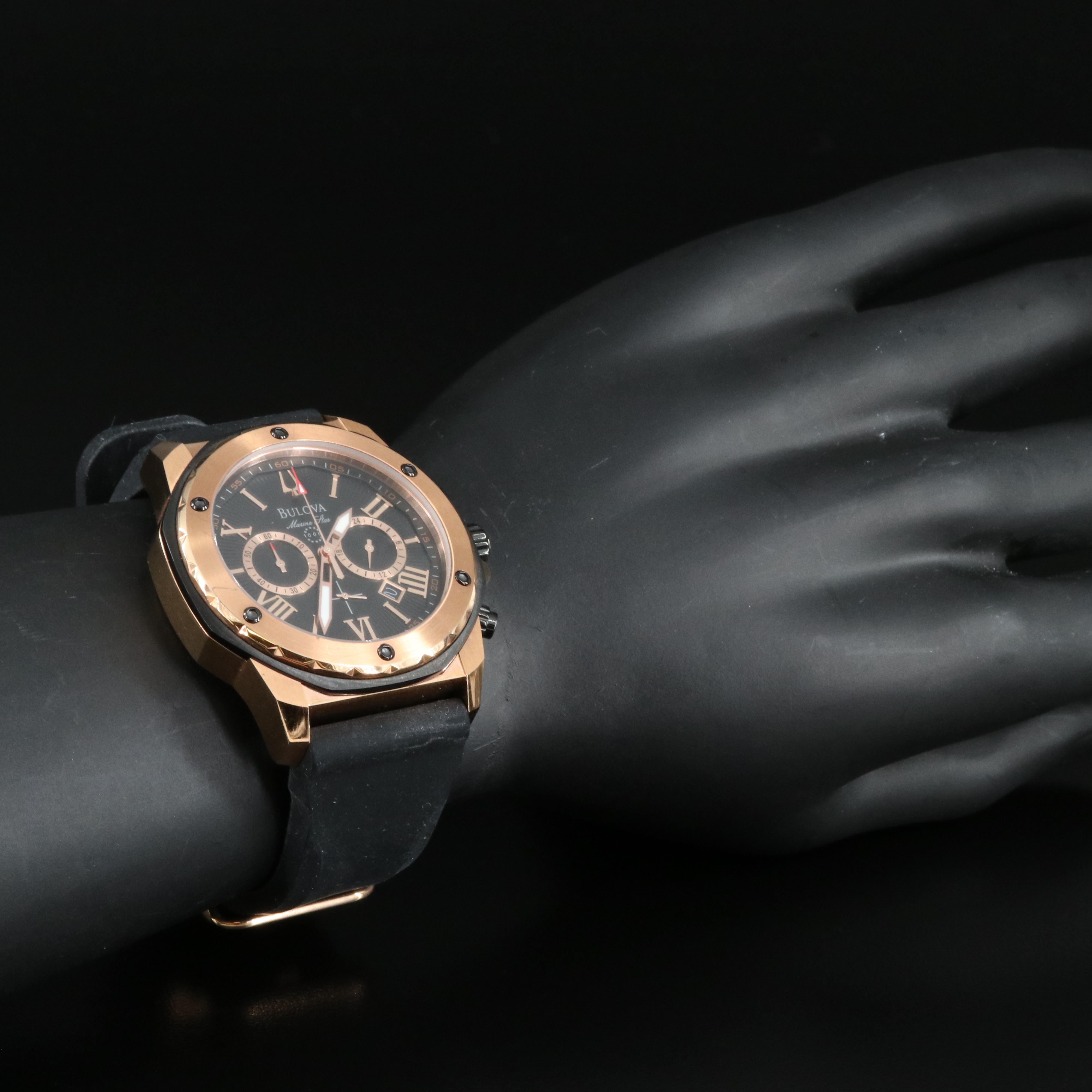 Bulova Marine Star Stainless Steel 44MM Chronograph Date Watch